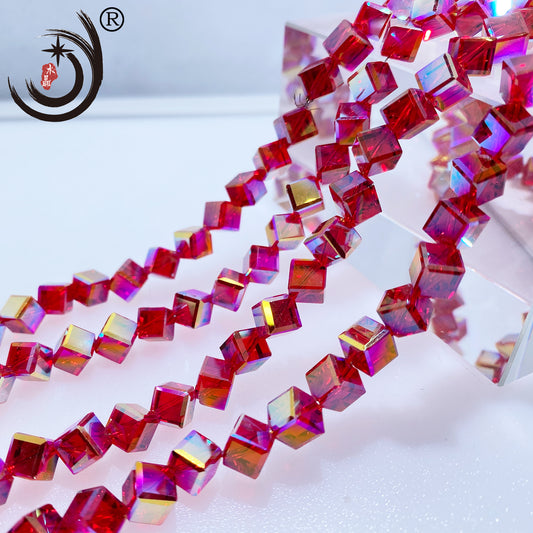 8MM Diagonal square Beads Glass Crystal Beads Wholesale For DIY Jewelry （10036）