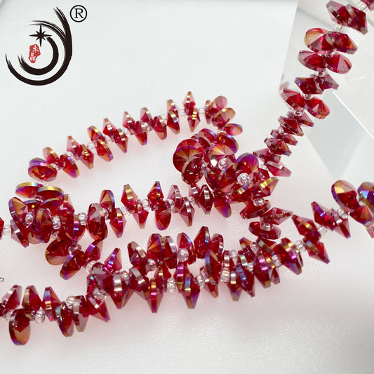 8MM Side Hole Satellite Shape Crystal Glass Beads Whole Sale For DIY Jewelry (40022)