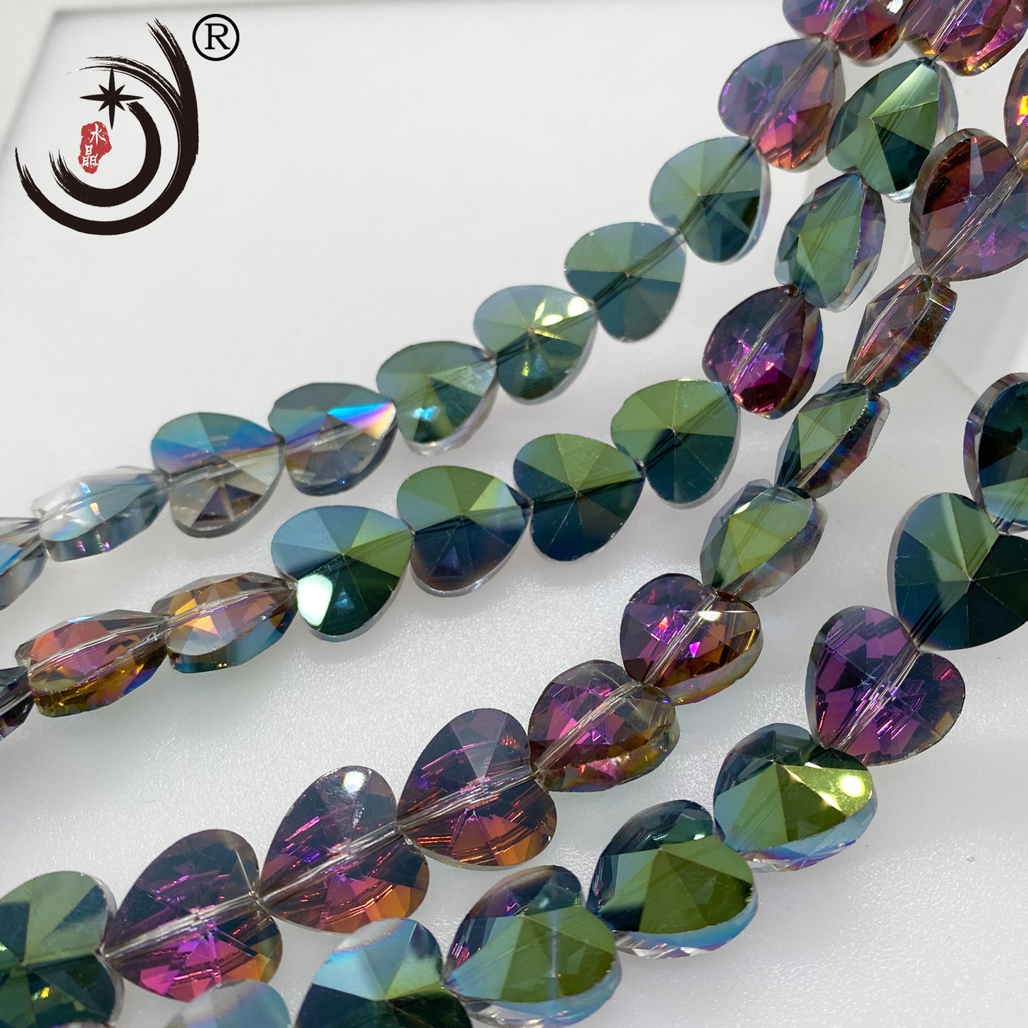 14MM Heart Shape Crystal Glass Beads Whole Sale For DIY Jewelry (50022)