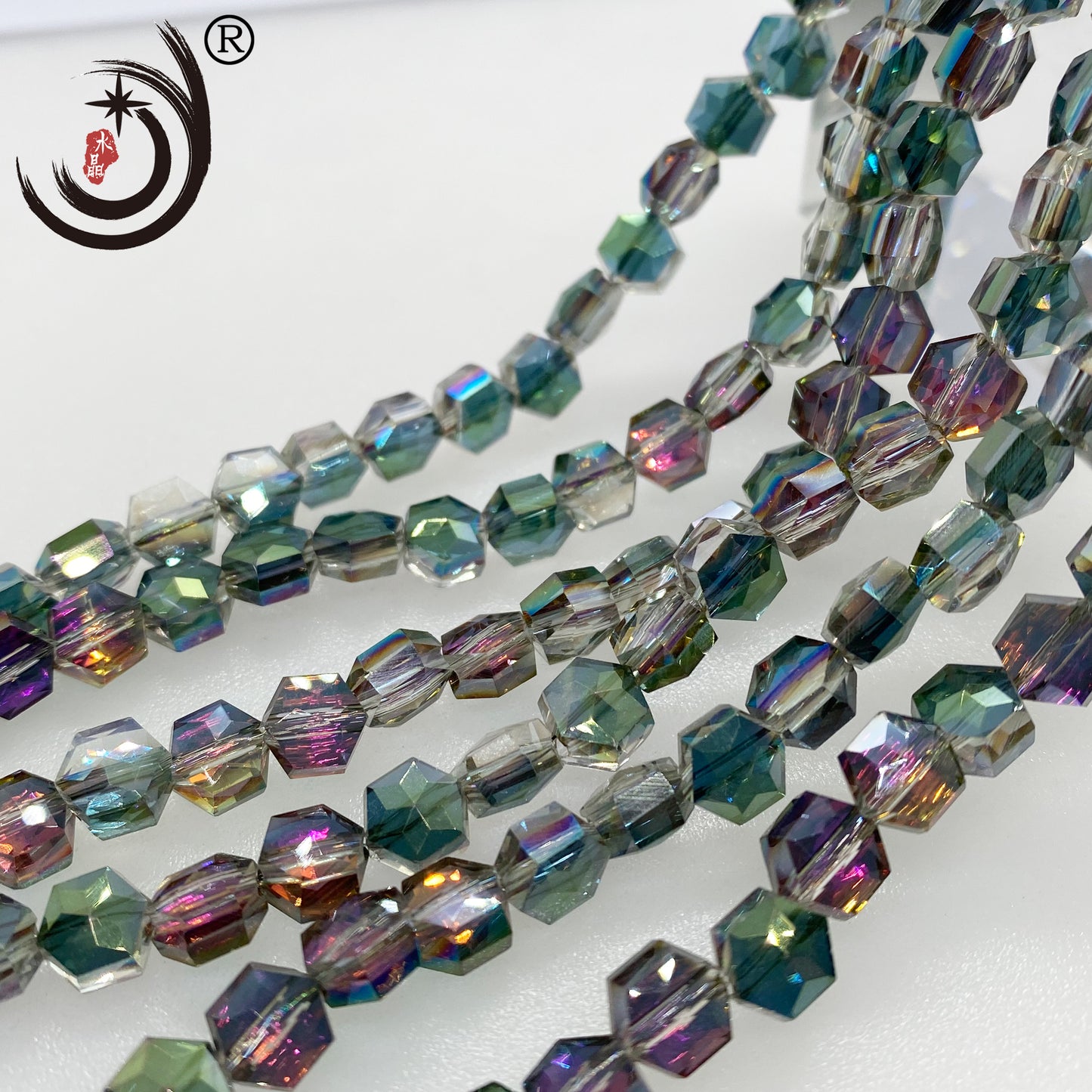 6MM/8MM Hexagonal Shape Crystal Glass Beads Whole Sale For DIY Jewelry (10147)