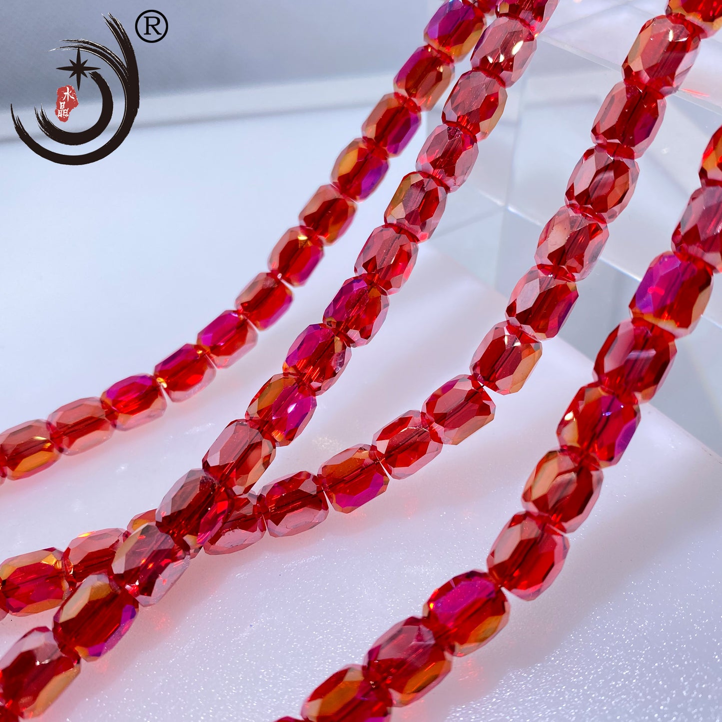 8MM Cylinder Crystal Glass Beads Whole Sale For Jewelry (10138)