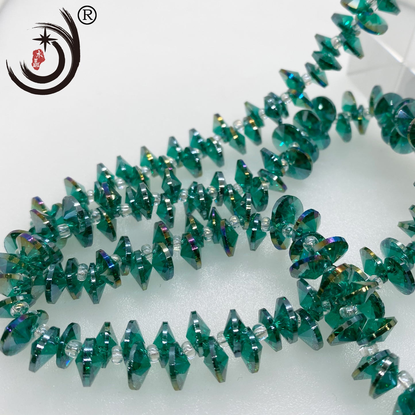 8MM Side Hole Satellite Shape Crystal Glass Beads Whole Sale For DIY Jewelry (40022)