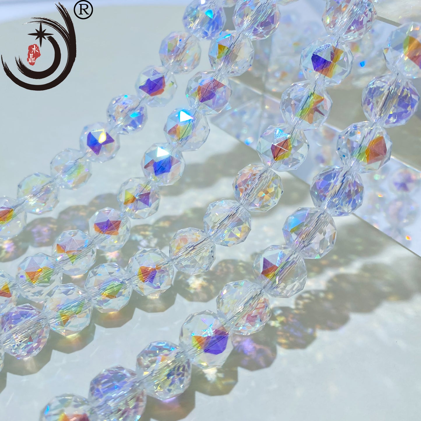 8MM Flower Ball  Beads Glass Crystal  Beads Wholesale For DIY Jewelry （10162）