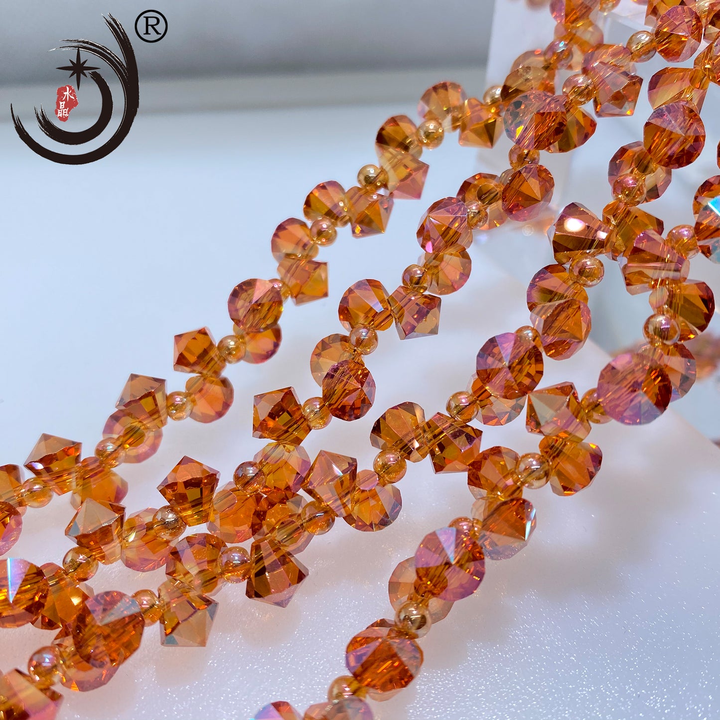 8MM Pointed Corner Glass Crystal Beads Wholesale For DIY Jewelry (19300)