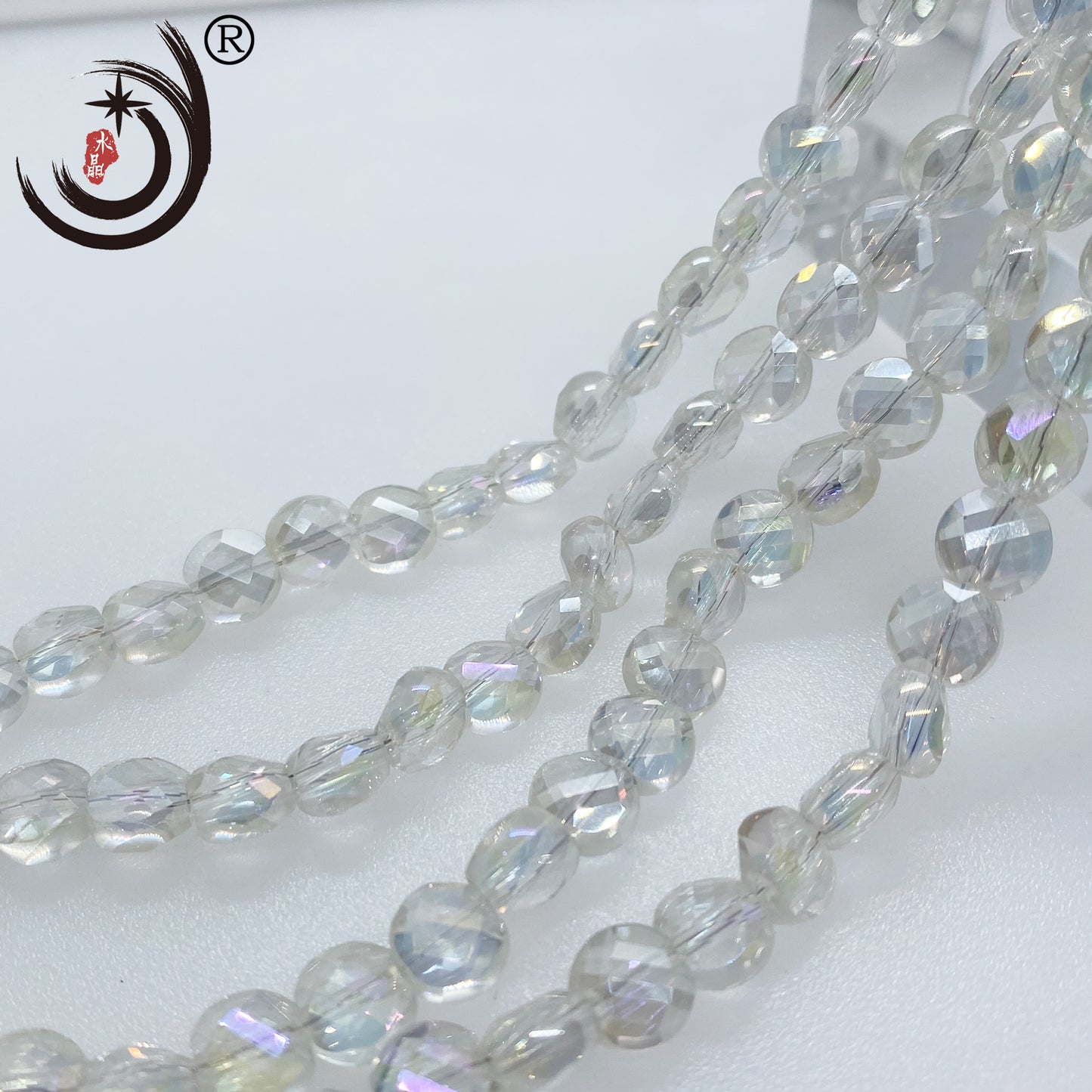 8MM Tile Shape Crystal Glass Beads Whole Sale For DIY Jewelry (10145)