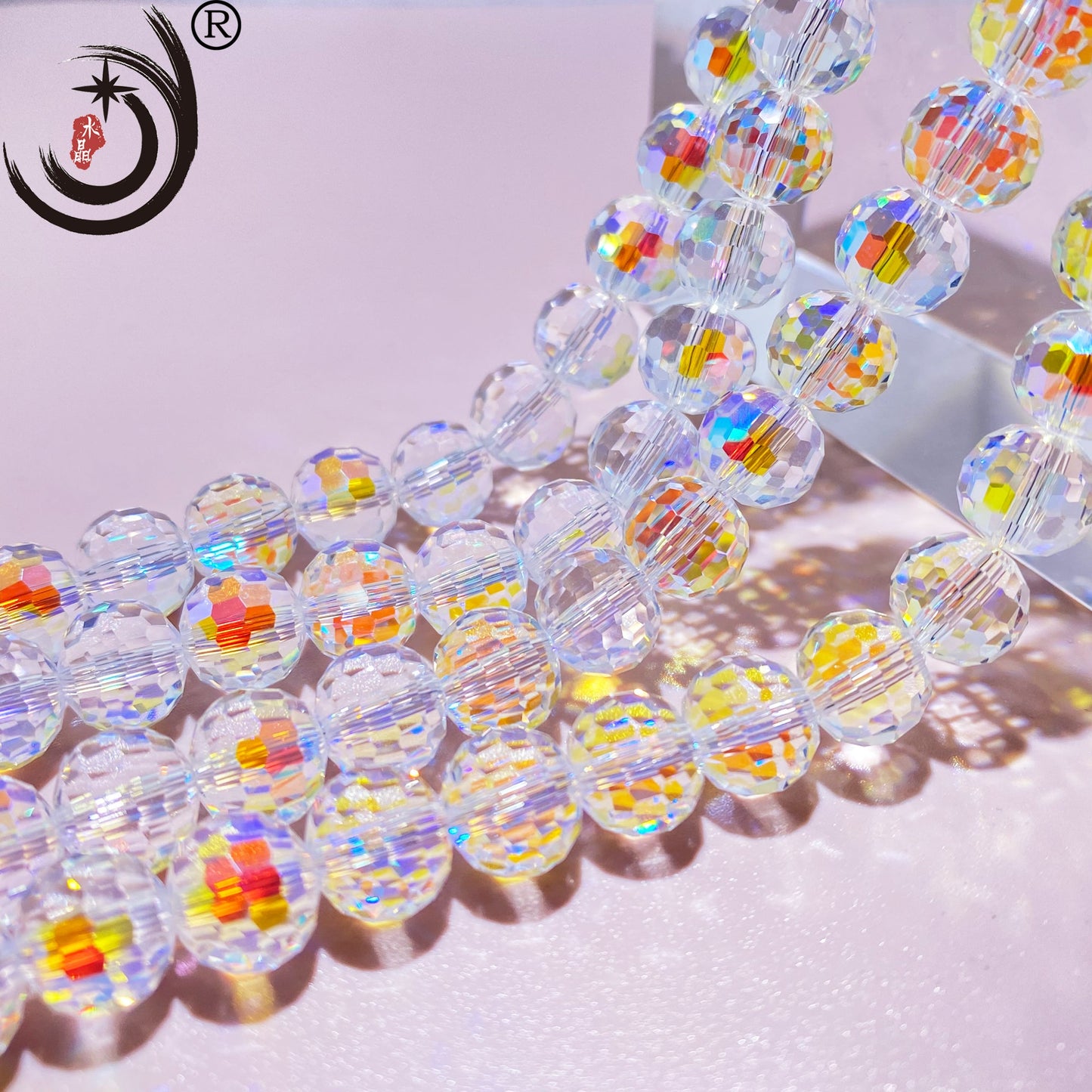 8MM 96 Faceted Round Crystal Glass Beads disco ball Wholesale For DIY Jewelry（10093）