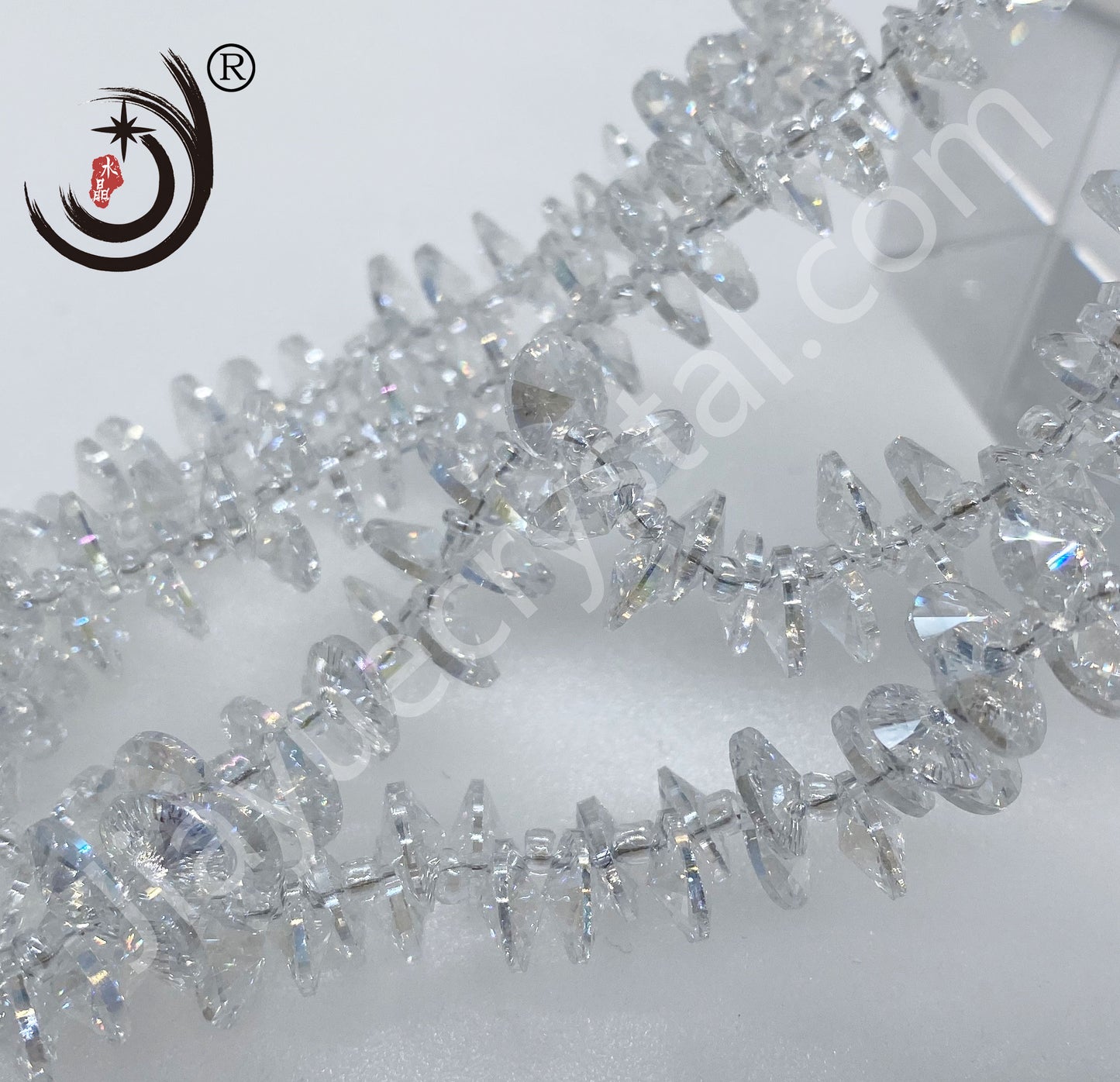 8MM Side Hole Satellite Shape Crystal Glass Beads Whole Sale For DIY Jewelry (40022)