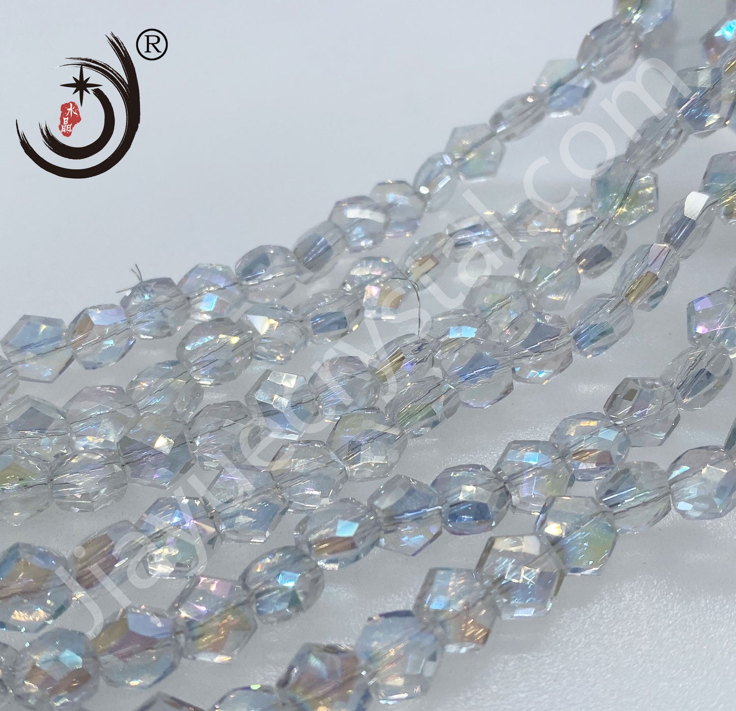 6MM/8MM Hexagonal Shape Crystal Glass Beads Whole Sale For DIY Jewelry (10147)