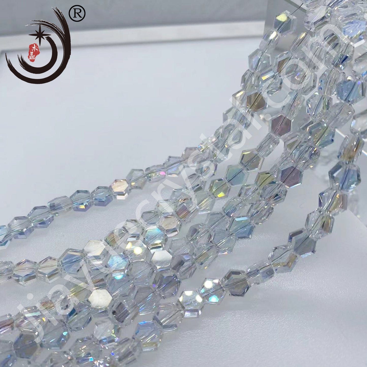 4MM/6MM/8MM Hexagonal Shape  Ctystal Glass Beads Whole Sale For DIY Jewelry (20007)