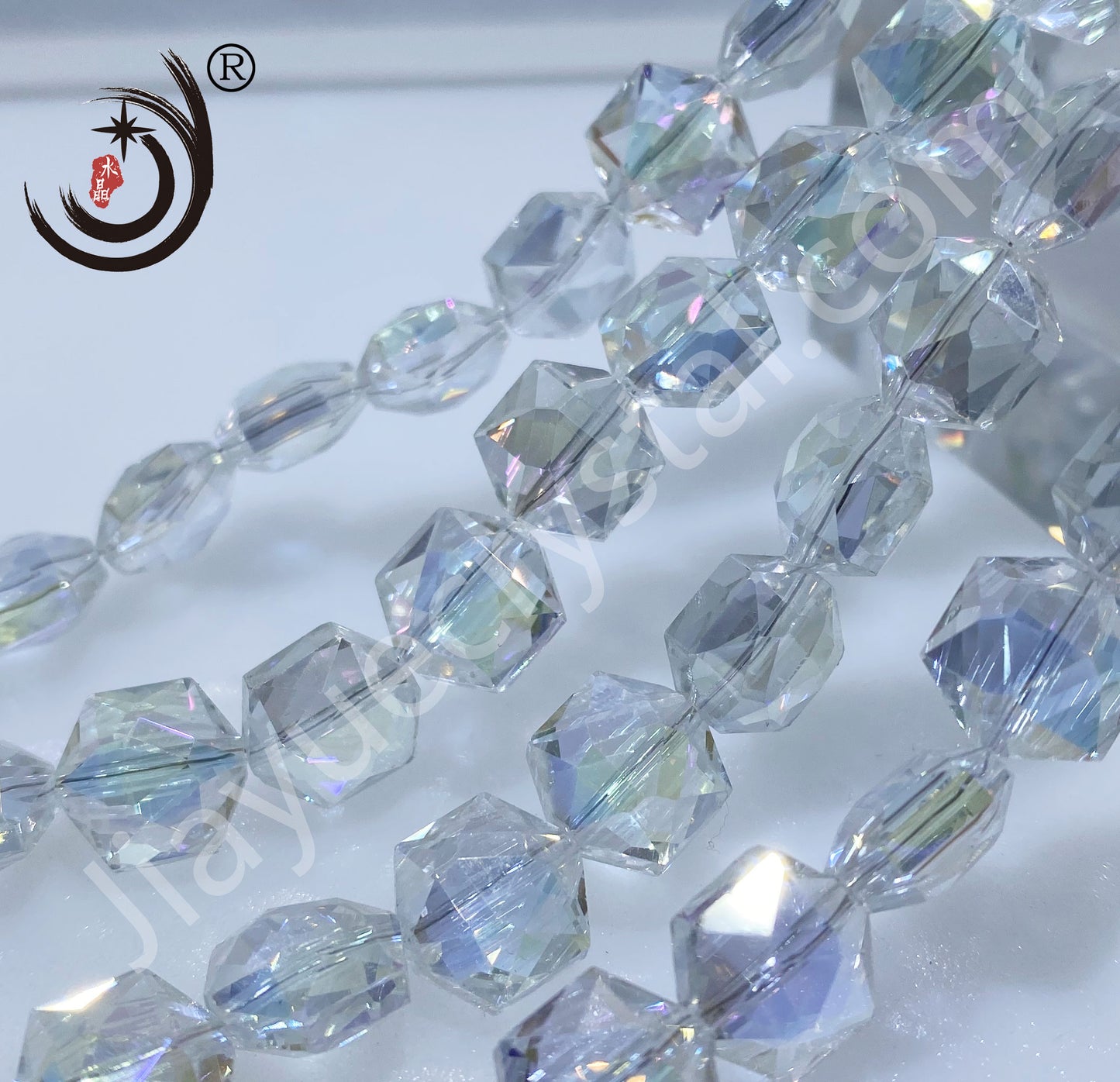 12MM Hexagonal Shape Crystal Glass Beads Whole Sale For DIY Jewelry (50066)