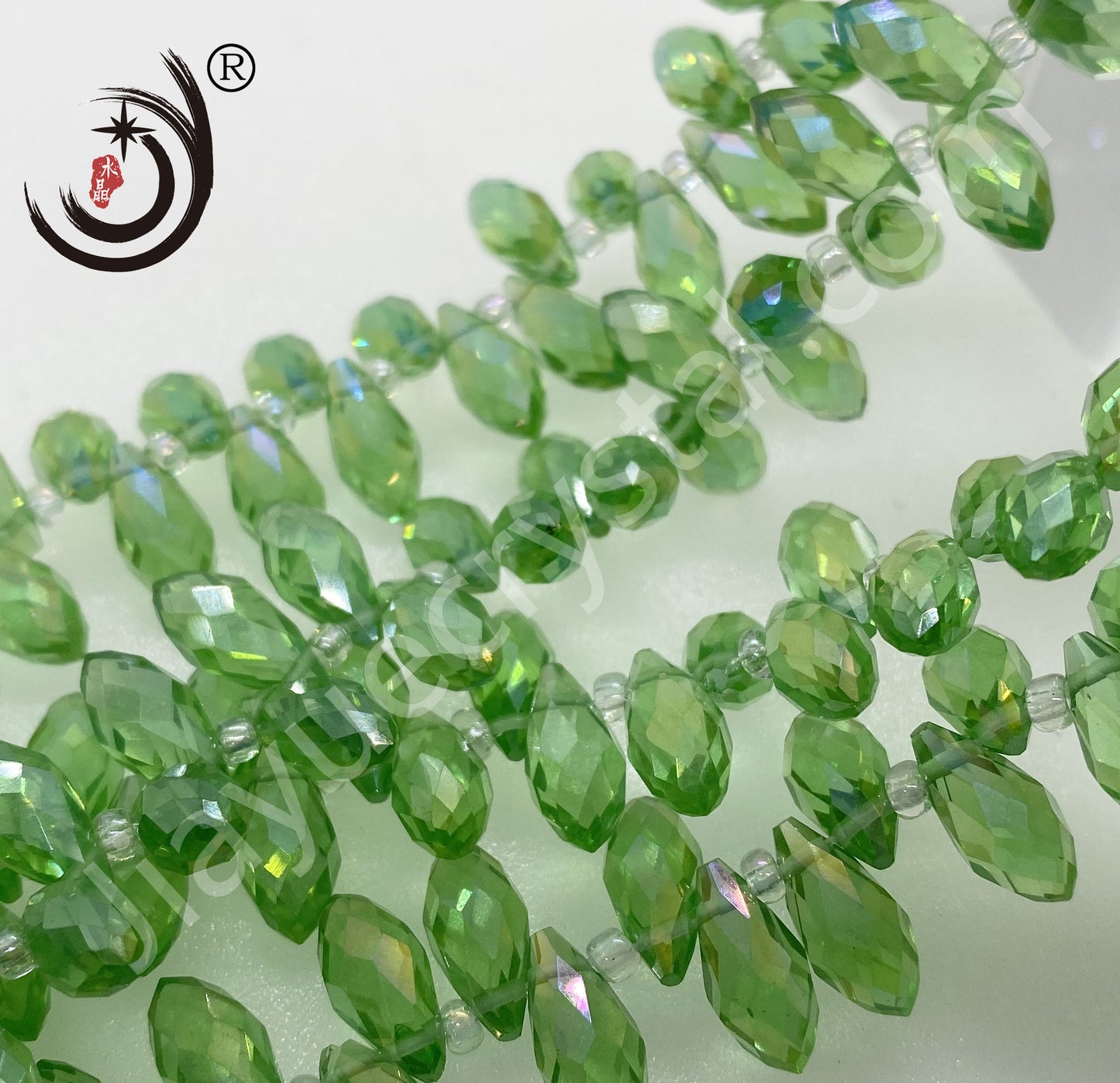 6X12MM Cross Hole Water Drop Crystal Glass Beads Wholesale For DIY Jewelry (40003)