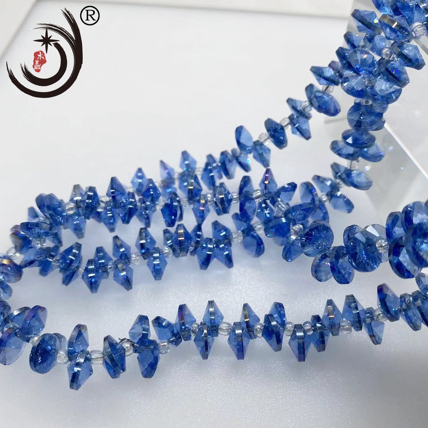 8MM Side Hole Satellite Shape Crystal Glass Beads Whole Sale For DIY Jewelry (40022)