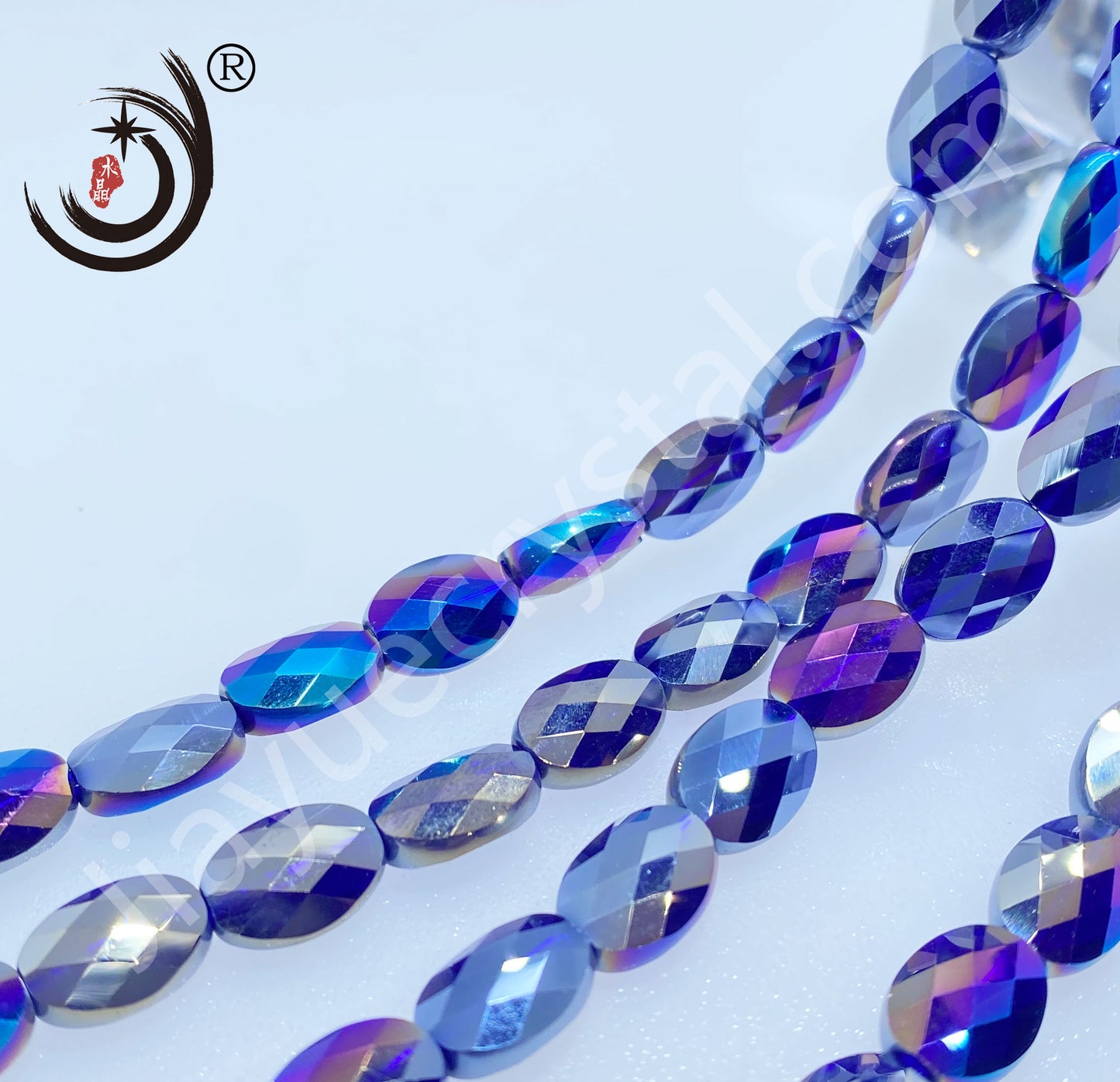 8X11MM Grid Ellipse Shape Glass Crystal Beads Wholesale For DIY Jewelry (19000)