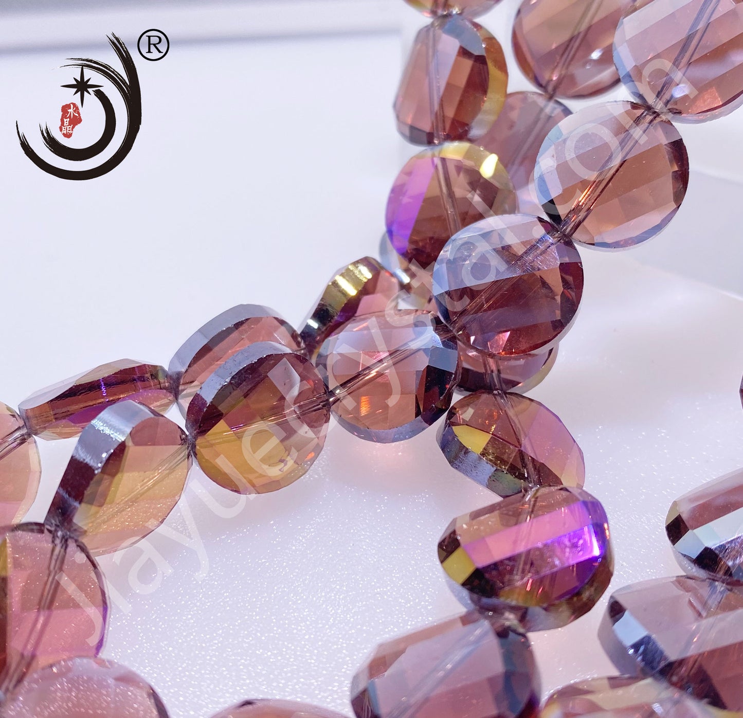 14MM Chinese ingot Crystal Glass Beads disco ball Wholesale For DIY Jewelry （50071）