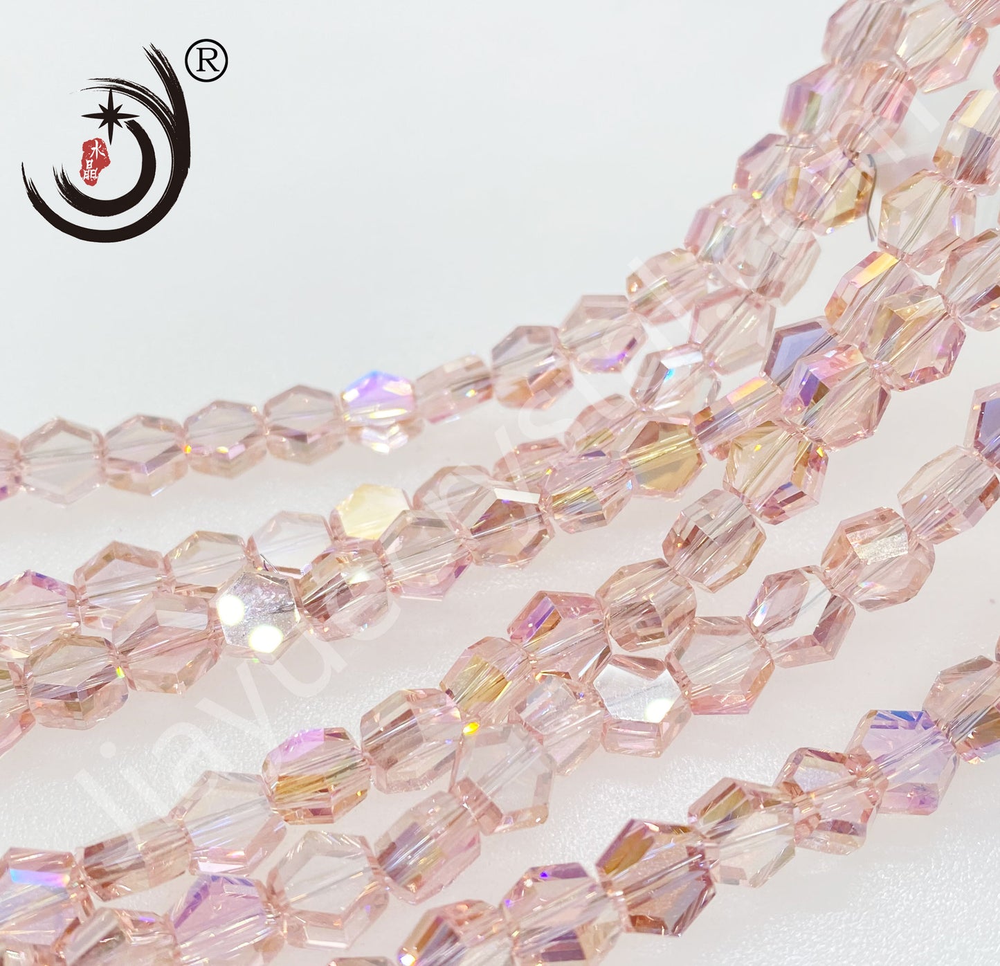 4MM/6MM/8MM Hexagonal Shape  Ctystal Glass Beads Whole Sale For DIY Jewelry (20007)