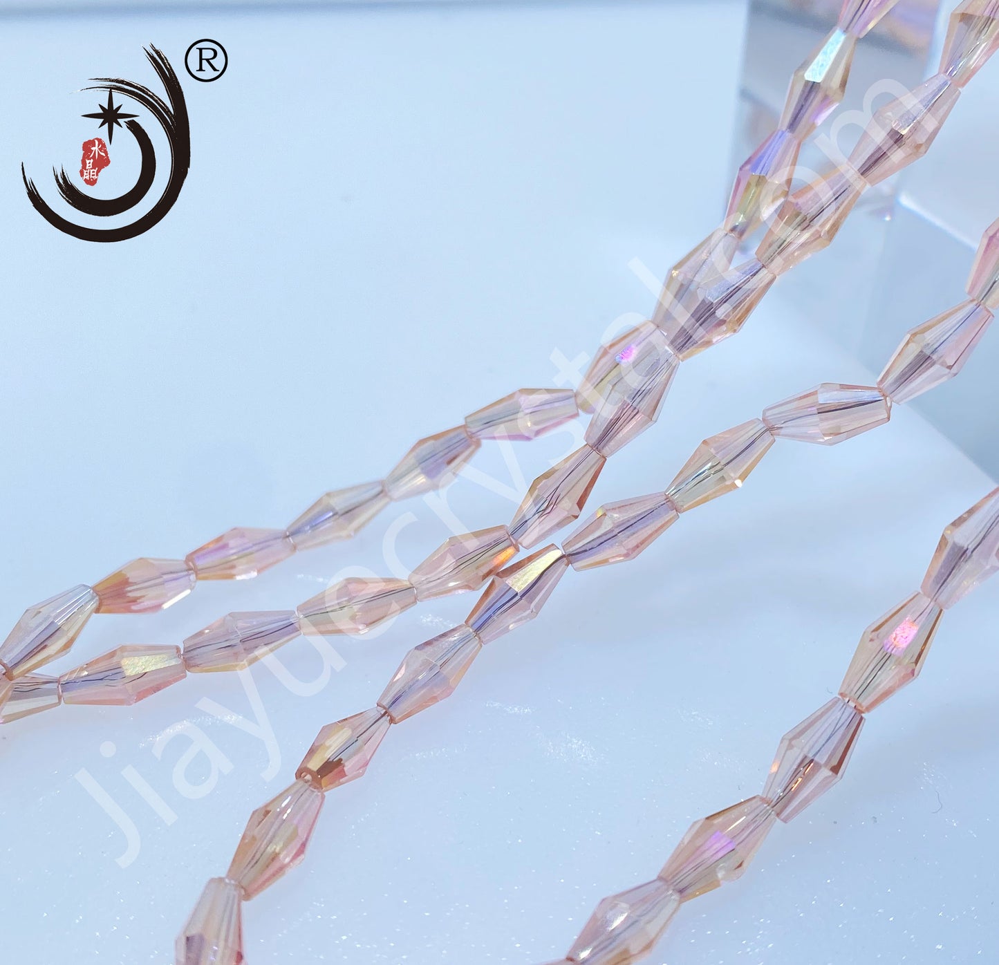 4x8MM Long Pointed Beads Crystal Glass Beads Whole Sale For DIY Jewelry (10061）