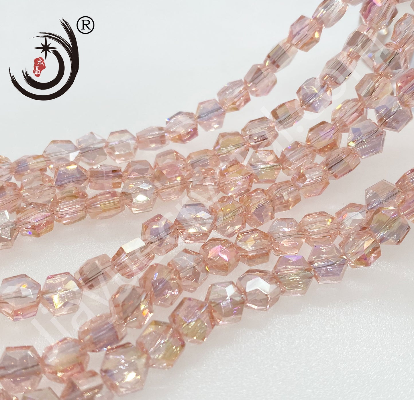 6MM/8MM Hexagonal Shape Crystal Glass Beads Whole Sale For DIY Jewelry (10147)