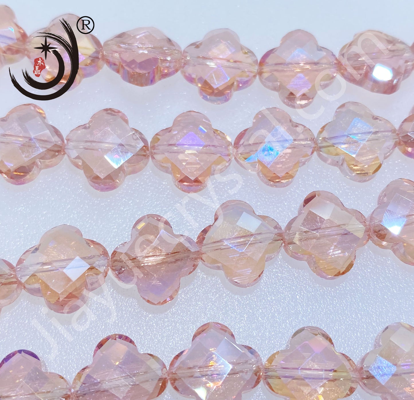 12MM Four-leaf Clover Shape Beads Crystal Glass Beads Wholesale For DIY Jewelry （10180）