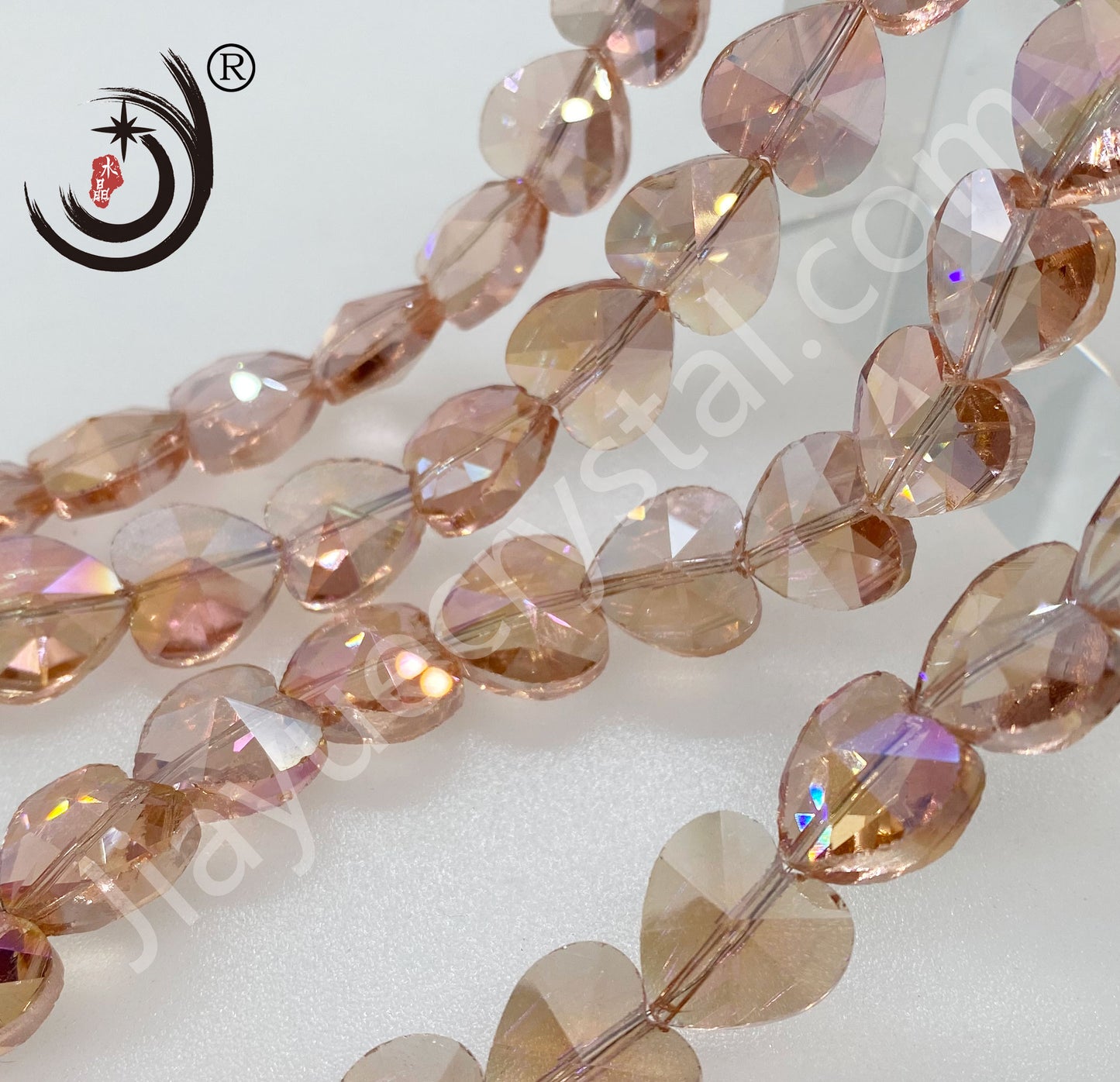 14MM Heart Shape Crystal Glass Beads Whole Sale For DIY Jewelry (50022)