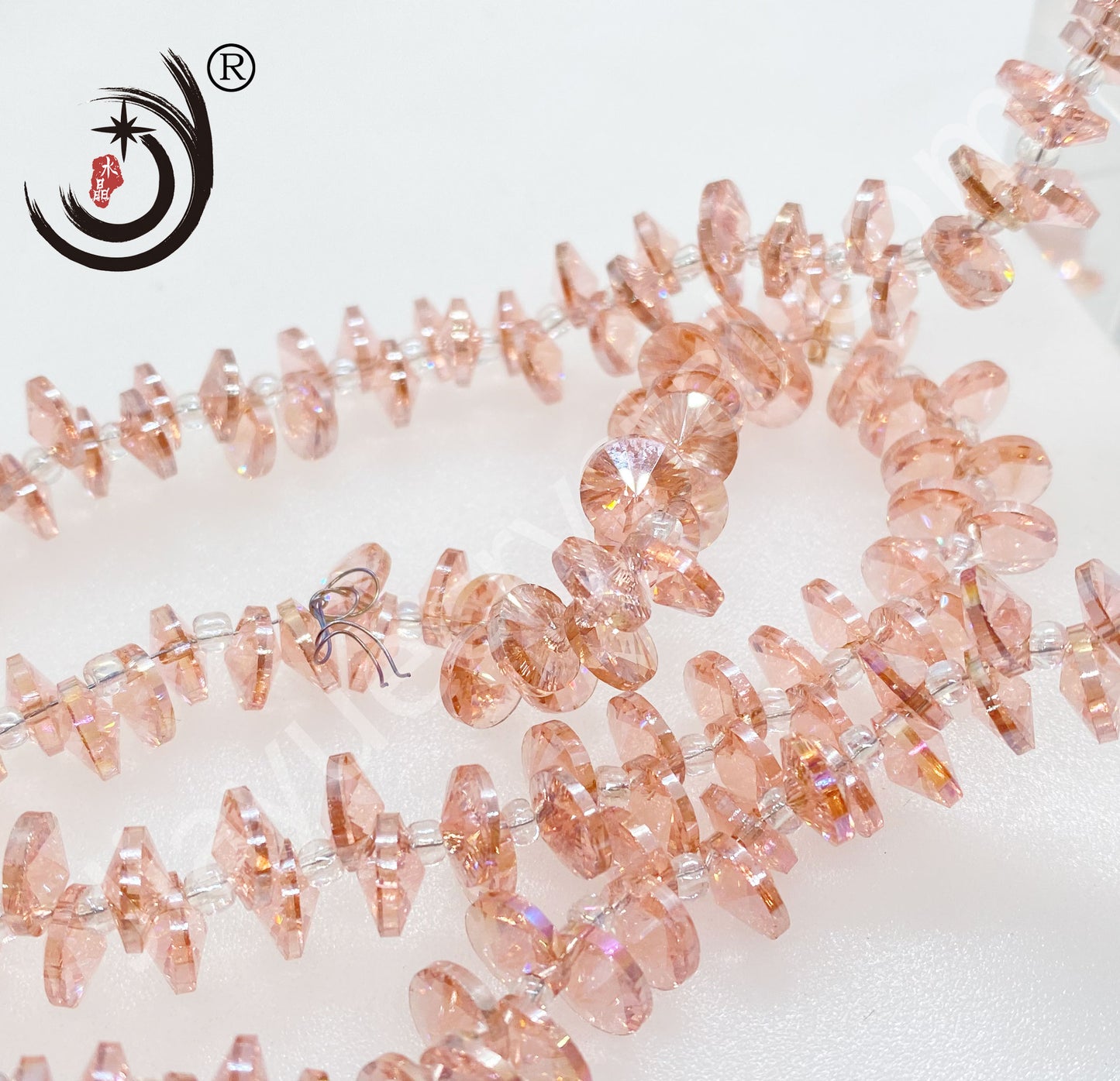 8MM Side Hole Satellite Shape Crystal Glass Beads Whole Sale For DIY Jewelry (40022)