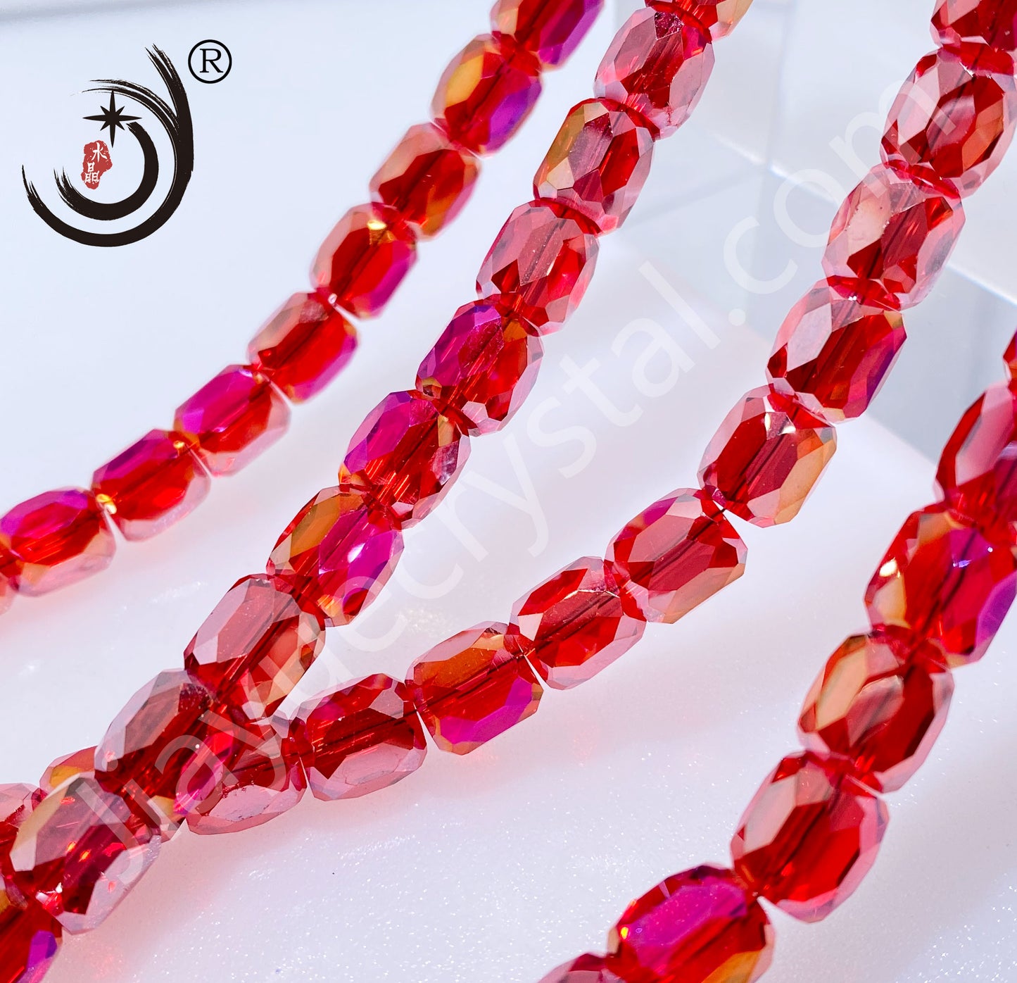 8MM Cylinder Crystal Glass Beads Whole Sale For Jewelry (10138)