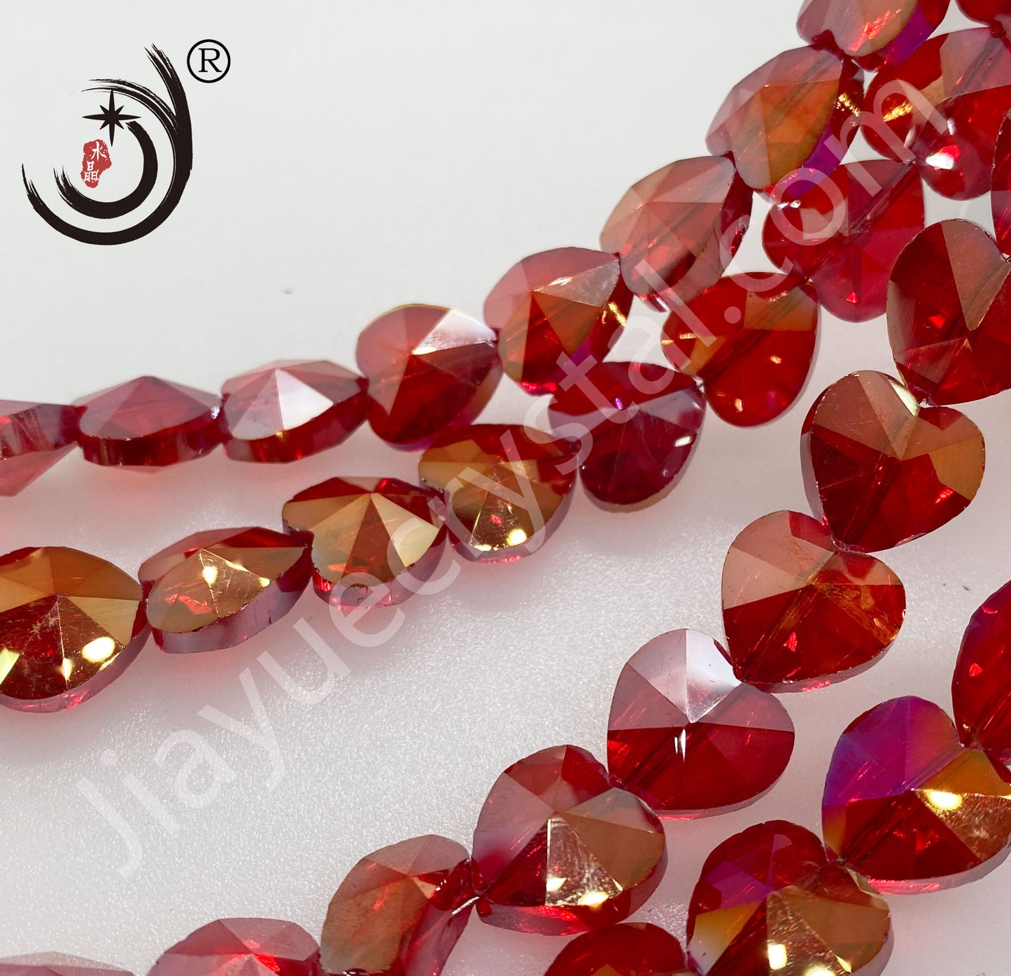 14MM Heart Shape Crystal Glass Beads Whole Sale For DIY Jewelry (50022)