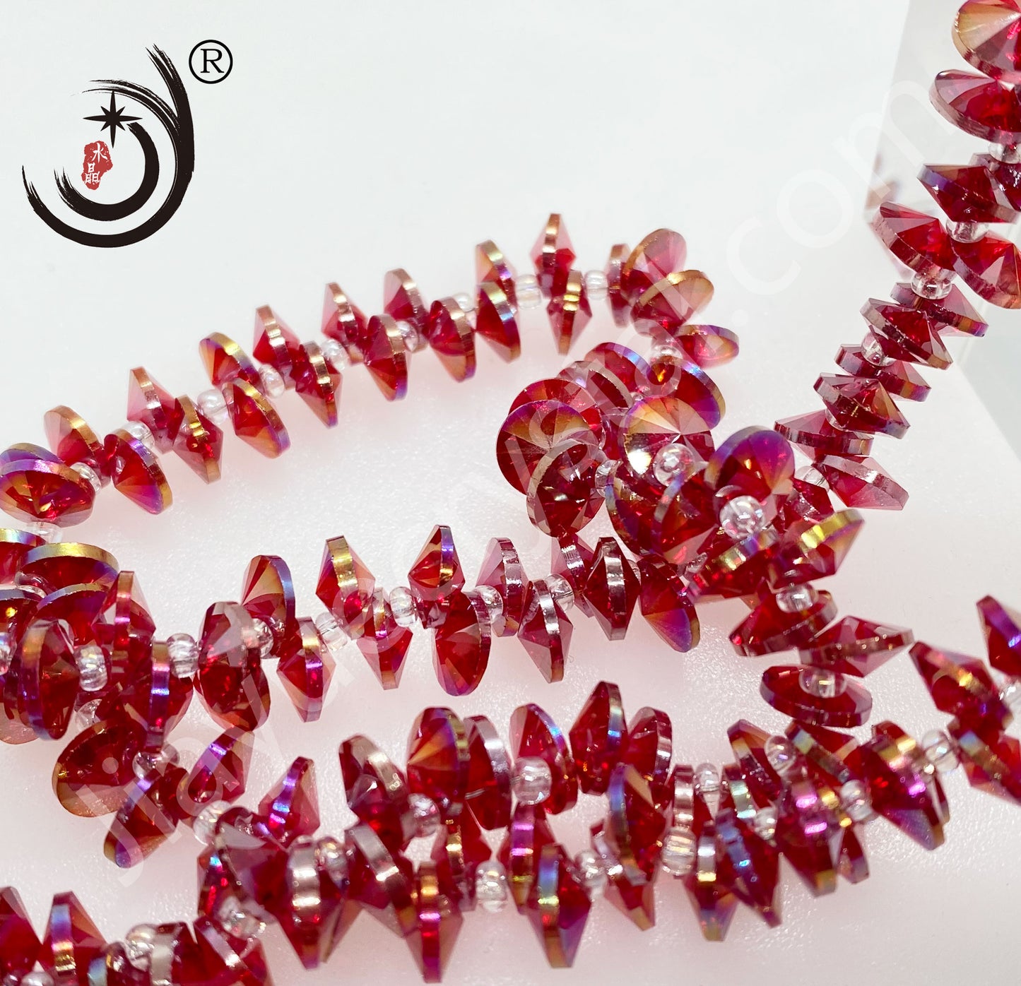 8MM Side Hole Satellite Shape Crystal Glass Beads Whole Sale For DIY Jewelry (40022)