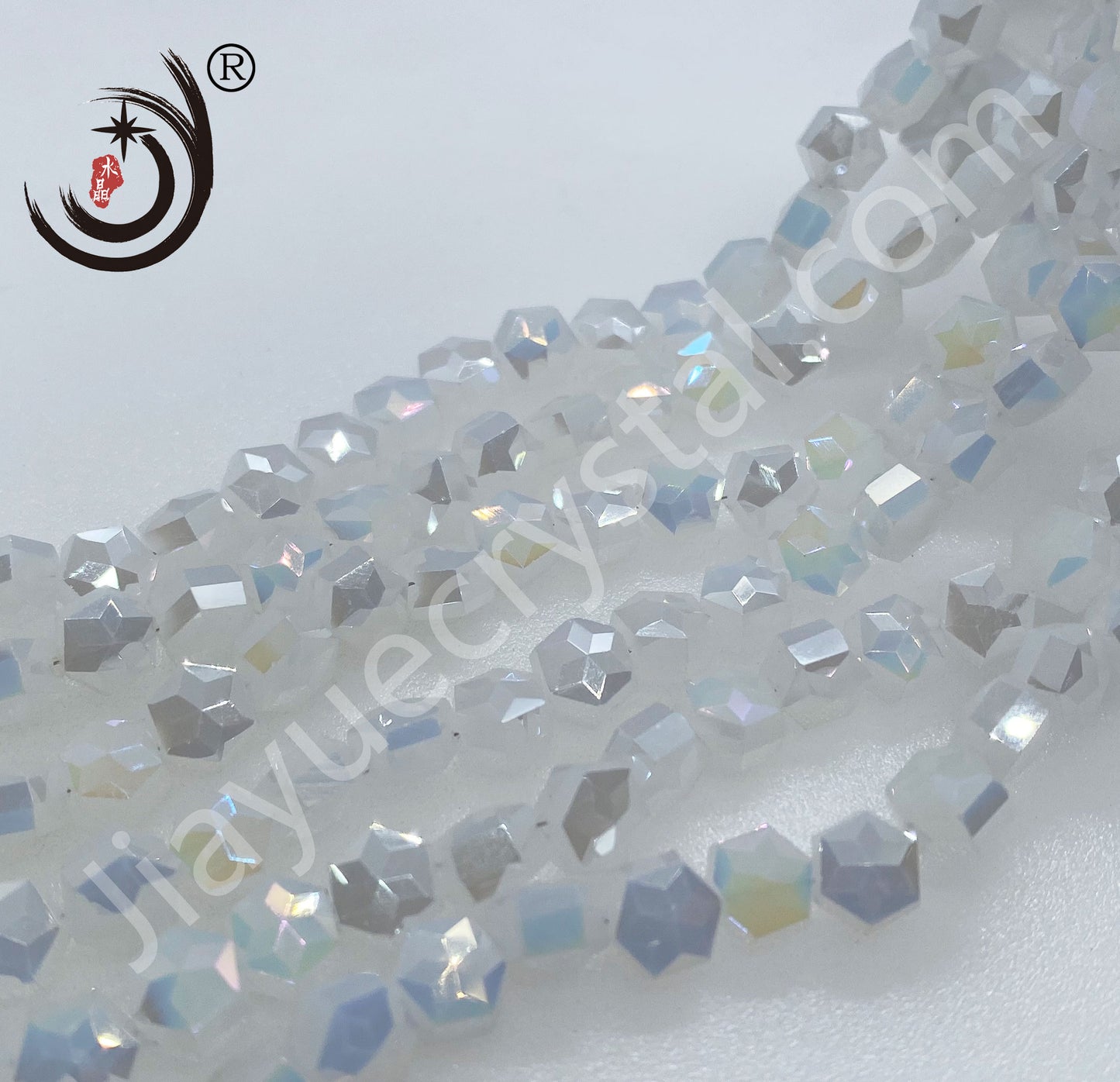 6MM/8MM Hexagonal Shape Crystal Glass Beads Whole Sale For DIY Jewelry (10147)