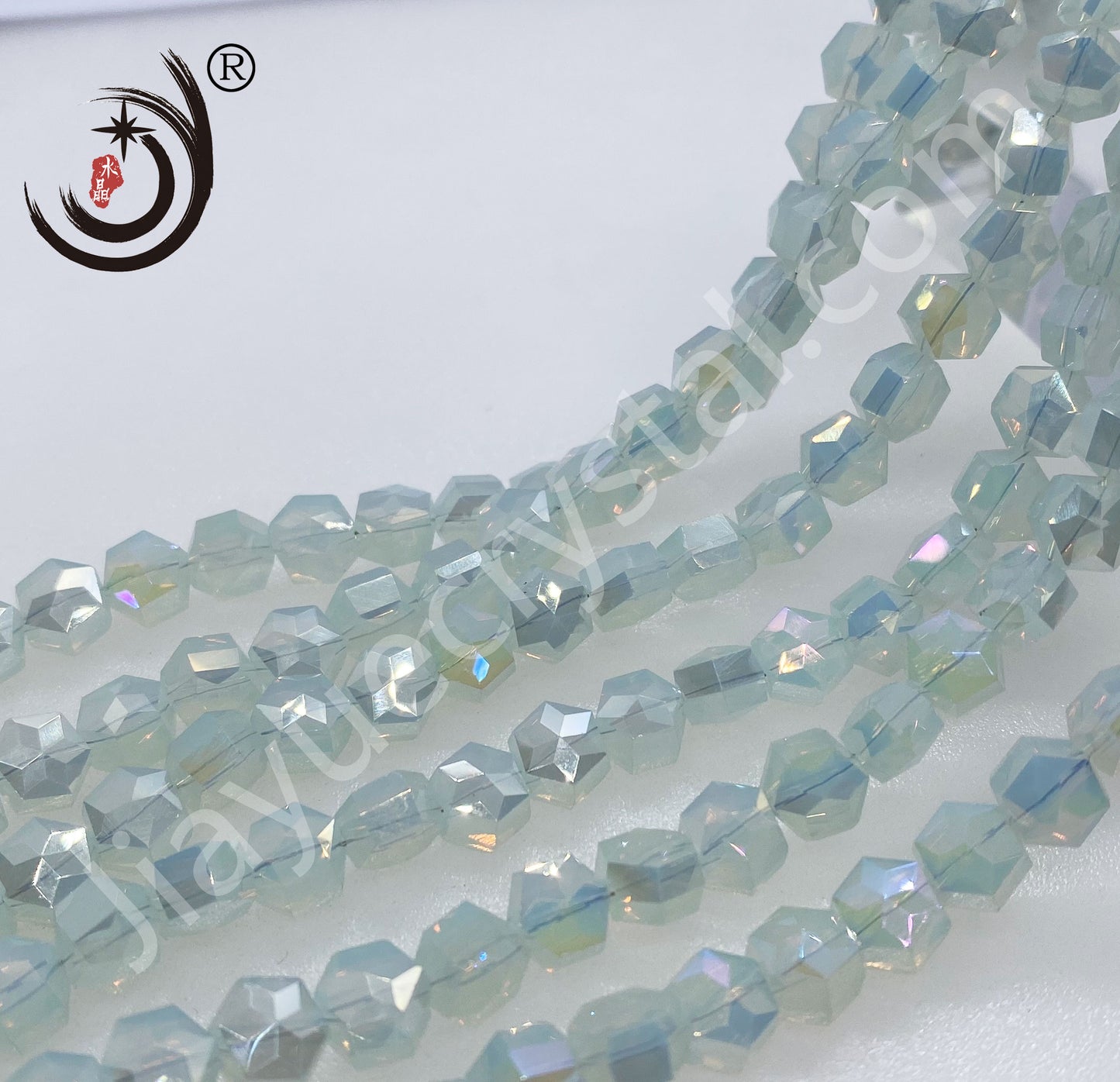 6MM/8MM Hexagonal Shape Crystal Glass Beads Whole Sale For DIY Jewelry (10147)