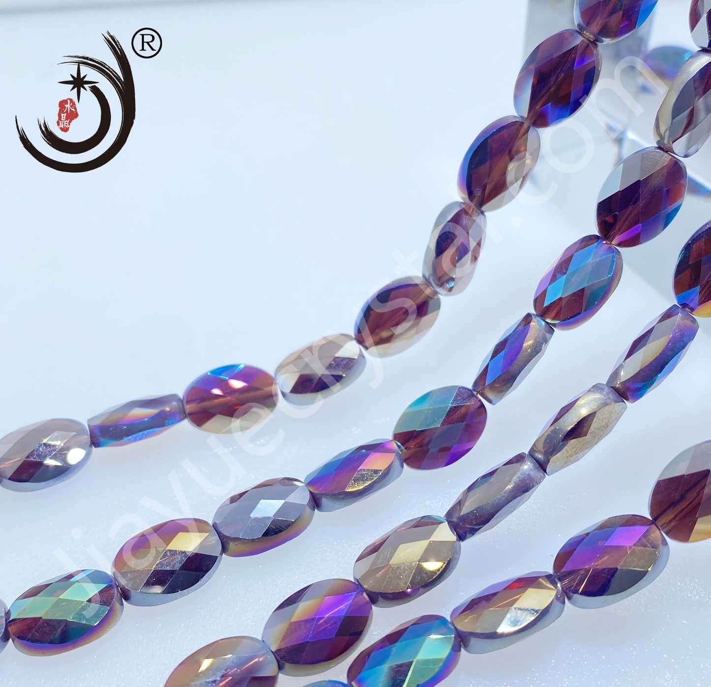 8X11MM Grid Ellipse Shape Glass Crystal Beads Wholesale For DIY Jewelry (19000)