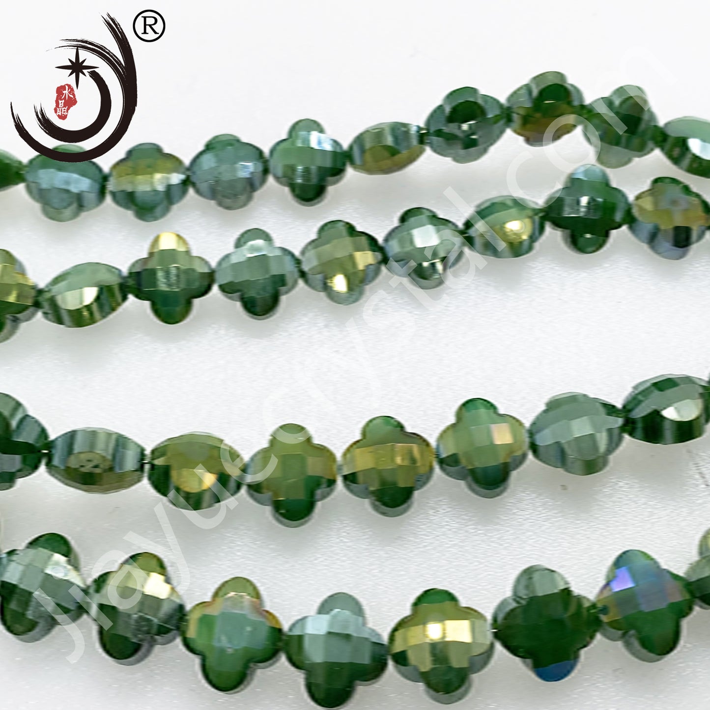 12MM Four-leaf Clover Shape Beads Crystal Glass Beads Wholesale For DIY Jewelry （10180）