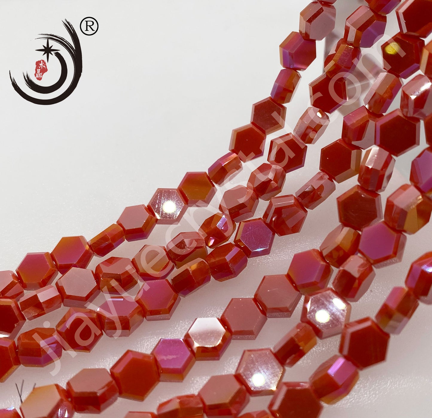 4MM/6MM/8MM Hexagonal Shape  Ctystal Glass Beads Whole Sale For DIY Jewelry (20007)