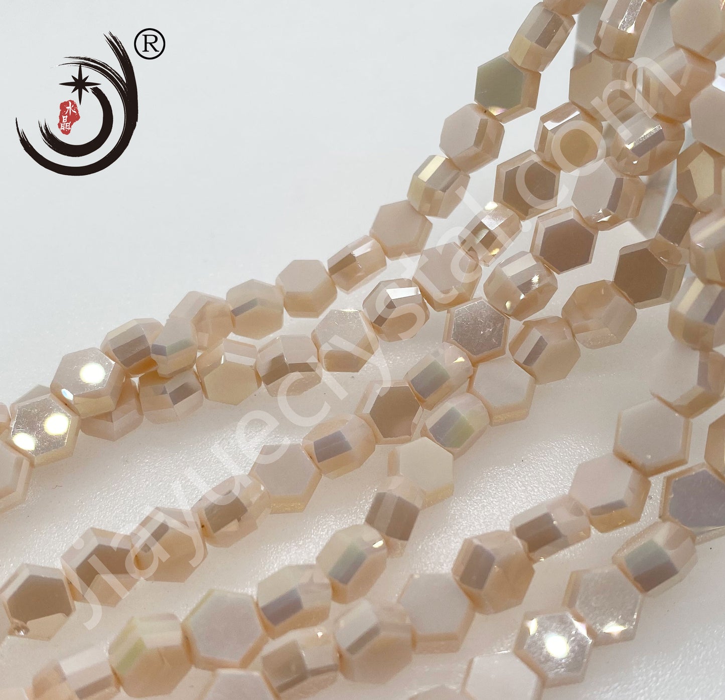 4MM/6MM/8MM Hexagonal Shape  Ctystal Glass Beads Whole Sale For DIY Jewelry (20007)