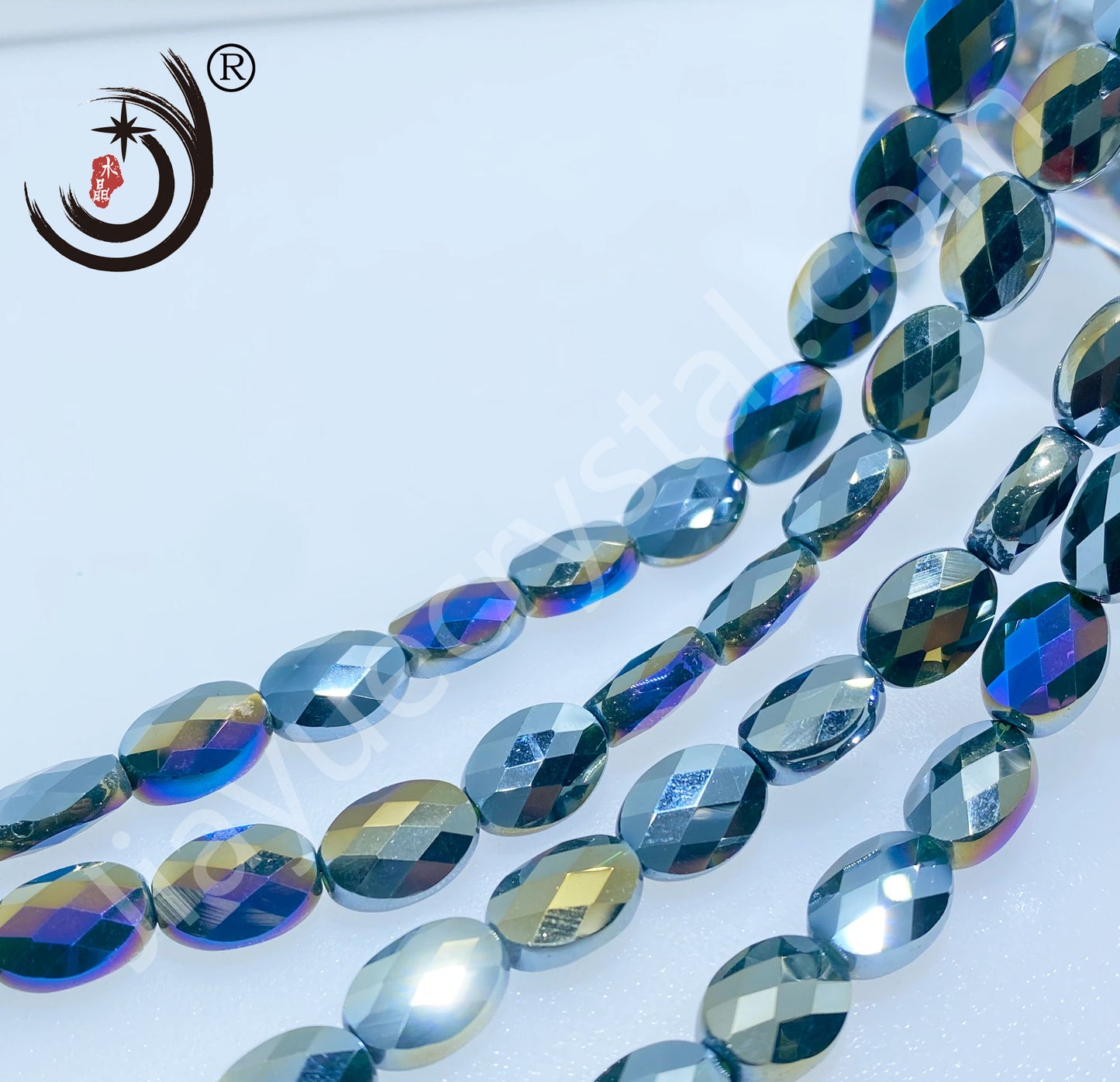 8X11MM Grid Ellipse Shape Glass Crystal Beads Wholesale For DIY Jewelry (19000)