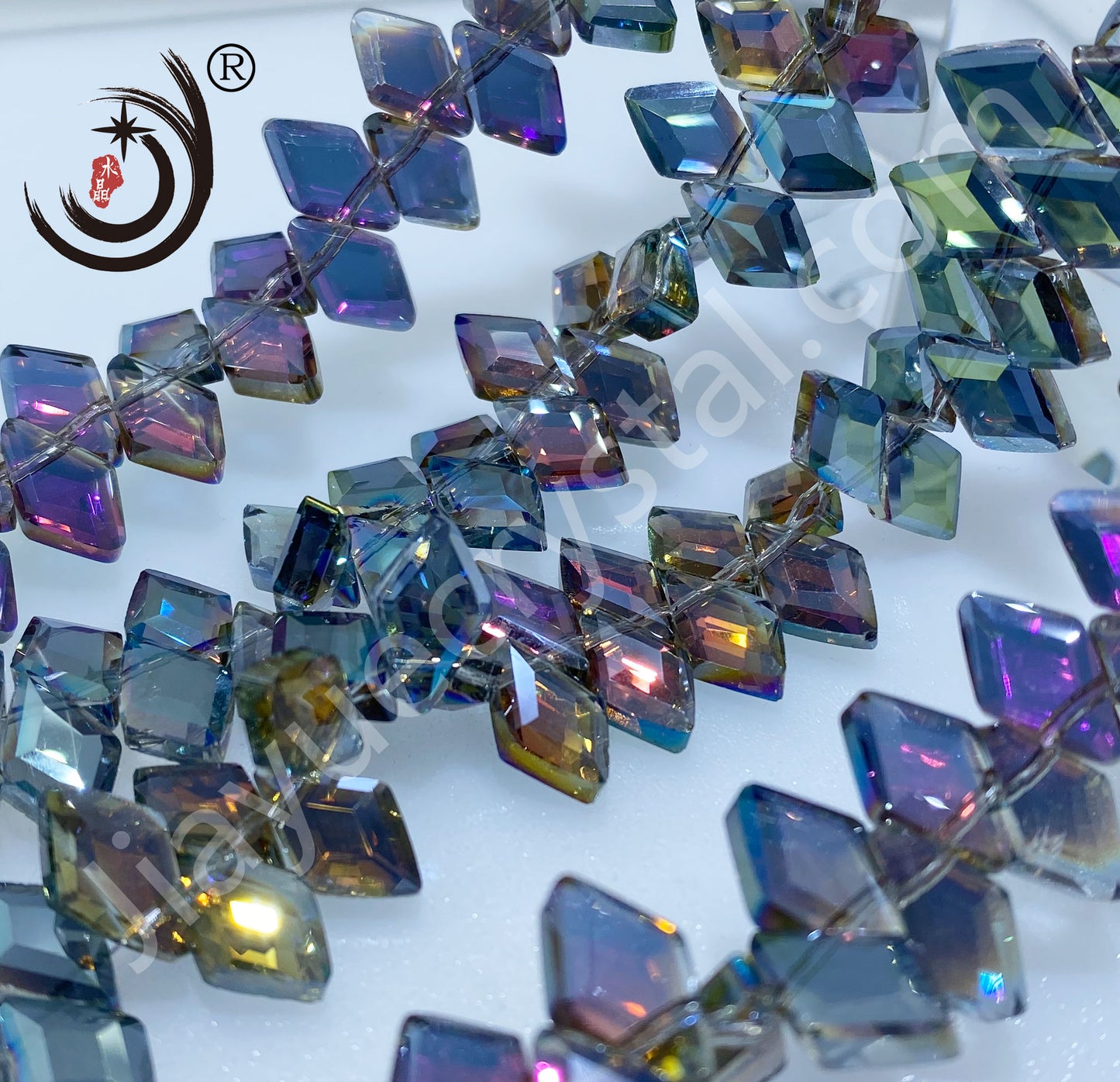 8X12MM Rhomboid Crystal Glass Beads Whole Sale For DIY Jewelry (15200)