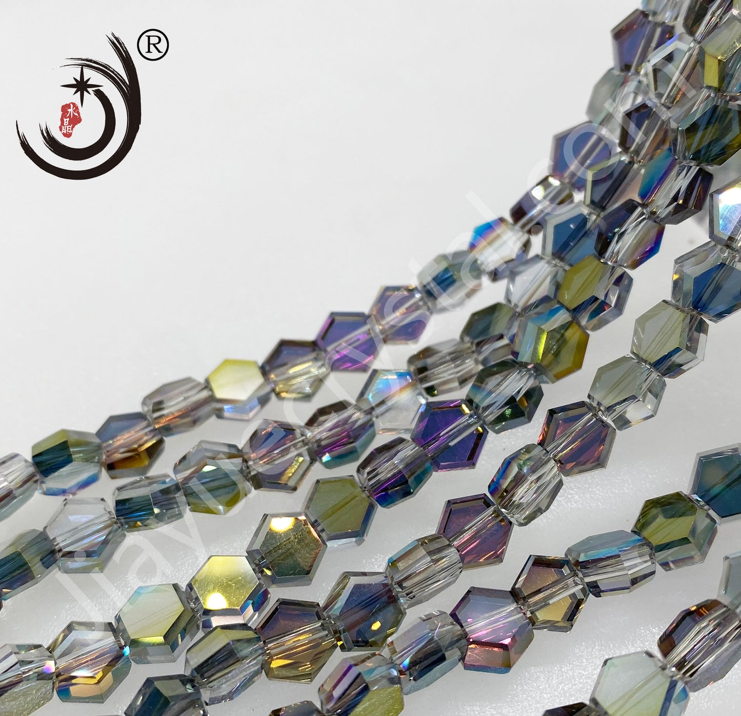 4MM/6MM/8MM Hexagonal Shape  Ctystal Glass Beads Whole Sale For DIY Jewelry (20007)