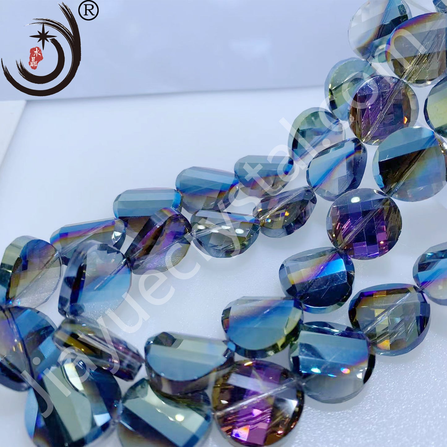 14MM Chinese ingot Crystal Glass Beads disco ball Wholesale For DIY Jewelry （50071）