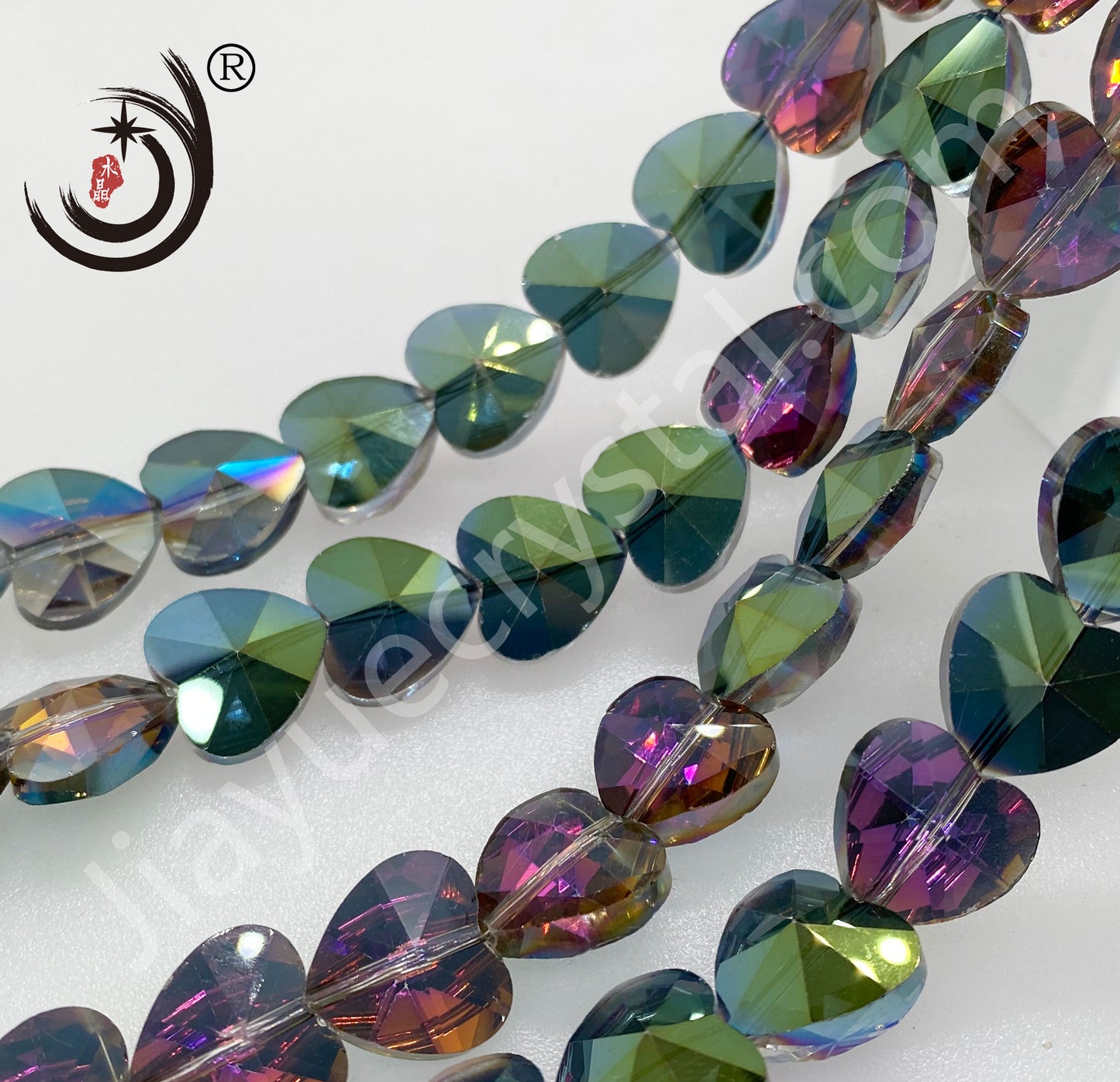 14MM Heart Shape Crystal Glass Beads Whole Sale For DIY Jewelry (50022)