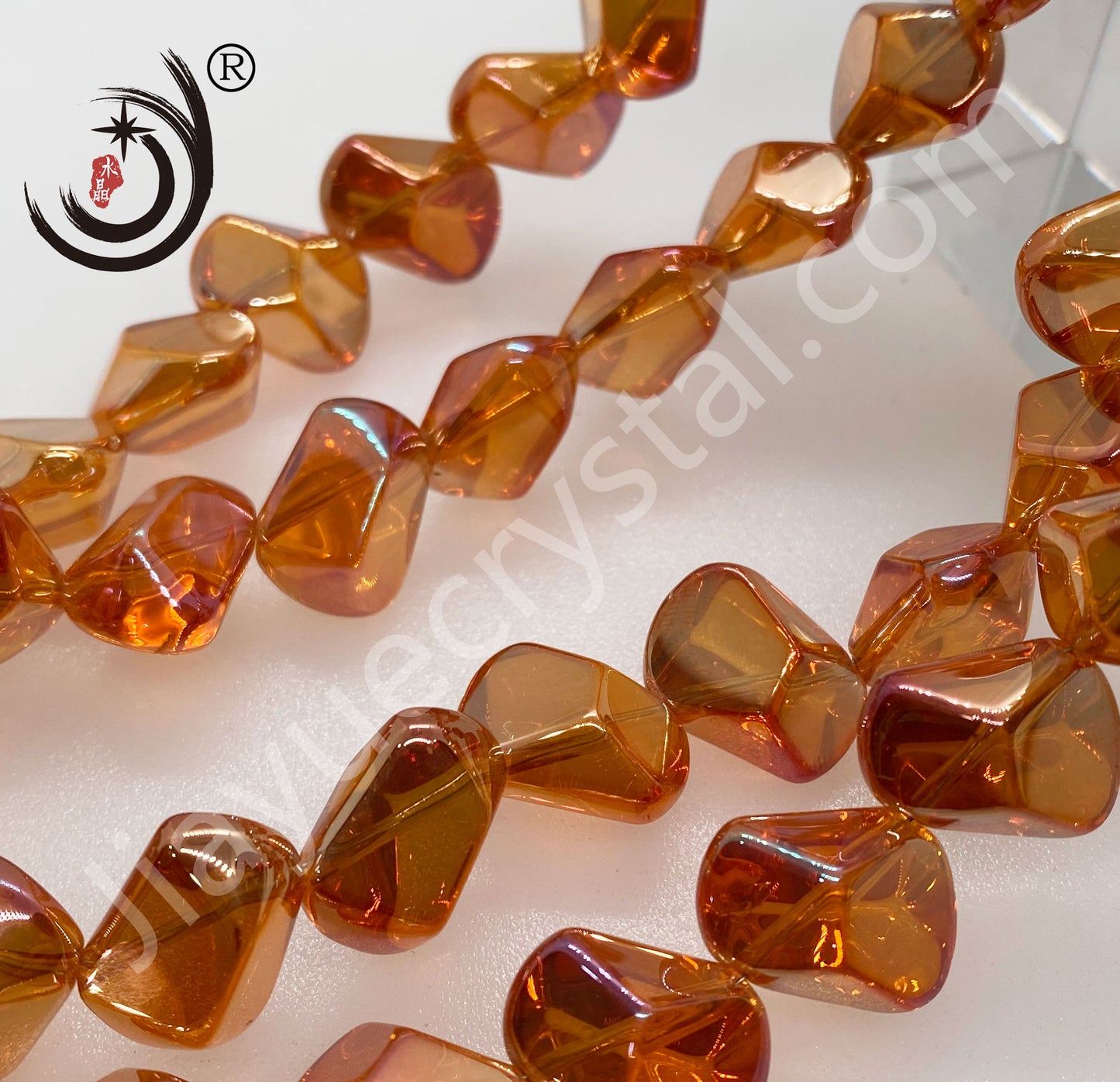 Stone Shape Crystal Glass Beads Whole Sale For DIY Jewelry (30023)