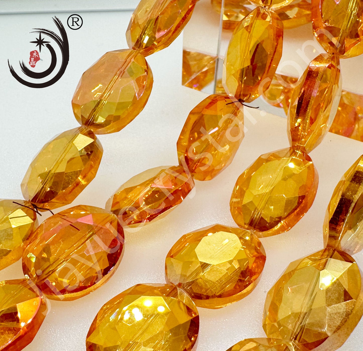 16X20MM Faceted Oval Crystal Glass Beads Whole Sale For DIY Jewelry (50063)