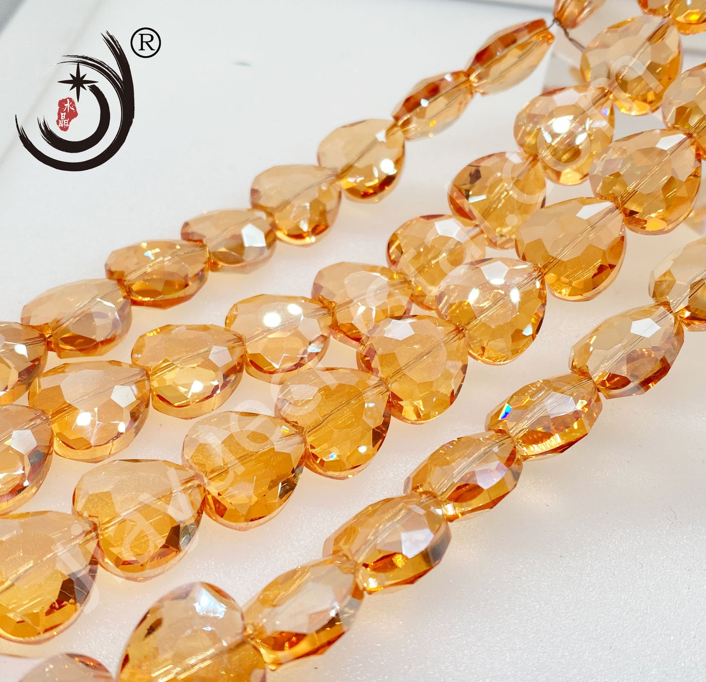 16MM/32MM Faceted Heart Shape Glass Crystal Beads Wholesale For DIY Jewelry (19500)