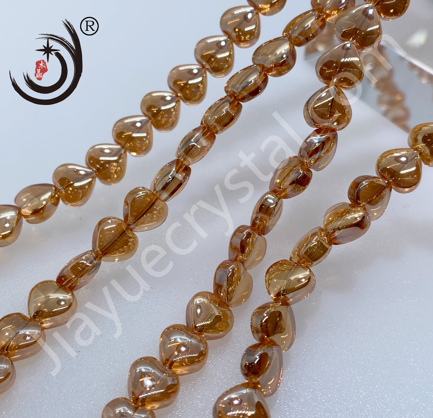 6/8/10MM Smooth Heart Glass Crystal Beads Wholesale For DIY Jewelry (18000)