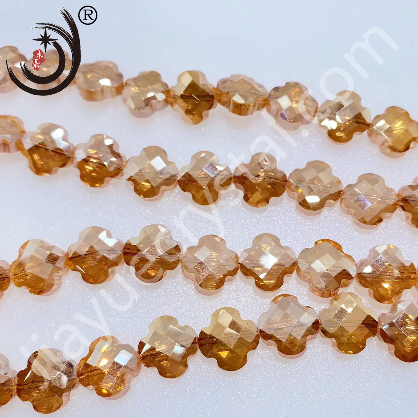 12MM Four-leaf Clover Shape Beads Crystal Glass Beads Wholesale For DIY Jewelry （10180）