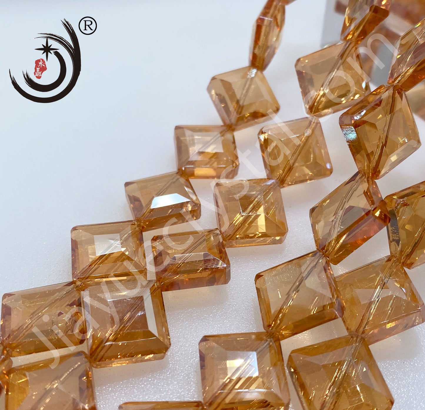 14MM Diagonal Square Flat Beads Glass Crystal Beads Wholesale For DIY Jewelry (10038)