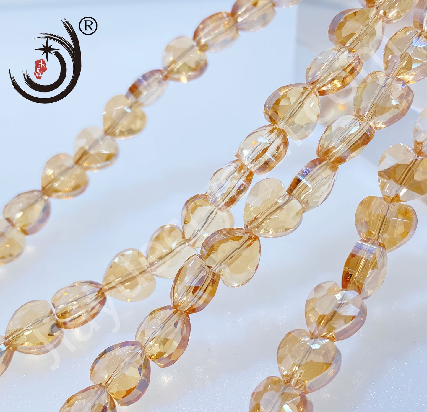 8MM/10MM Faceted Heart Shape Glass Crystal Beads Wholesale For DIY Jewelry (50048)