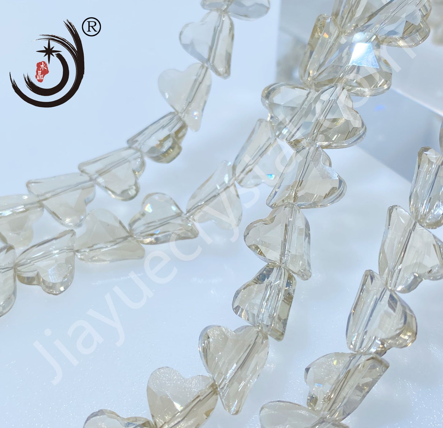 12MM Heart Shape Crystal Glass Beads Wholesale For DIY Jewelry (15700)