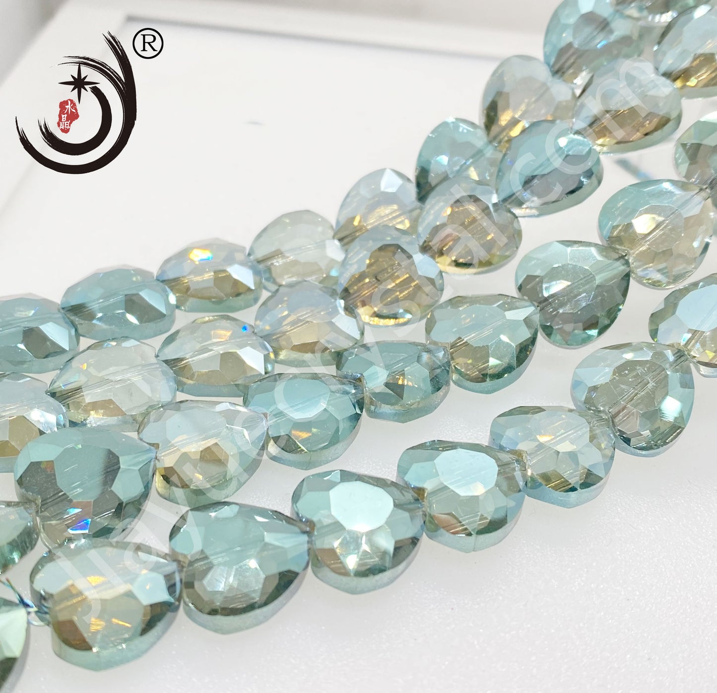 16MM/32MM Faceted Heart Shape Glass Crystal Beads Wholesale For DIY Jewelry (19500)