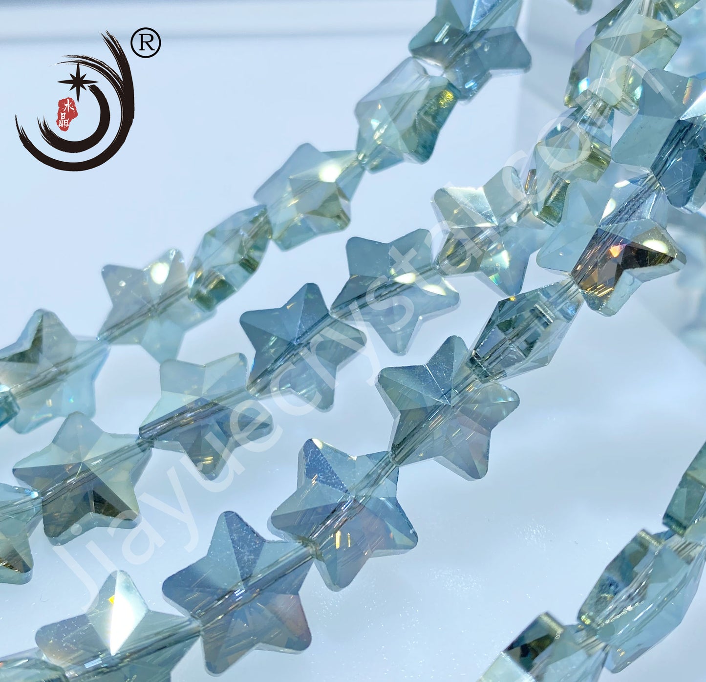 14MM Cross Hole Star Shape Crystal Glass Beads Whole Sale For DIY Jewelry (50058)