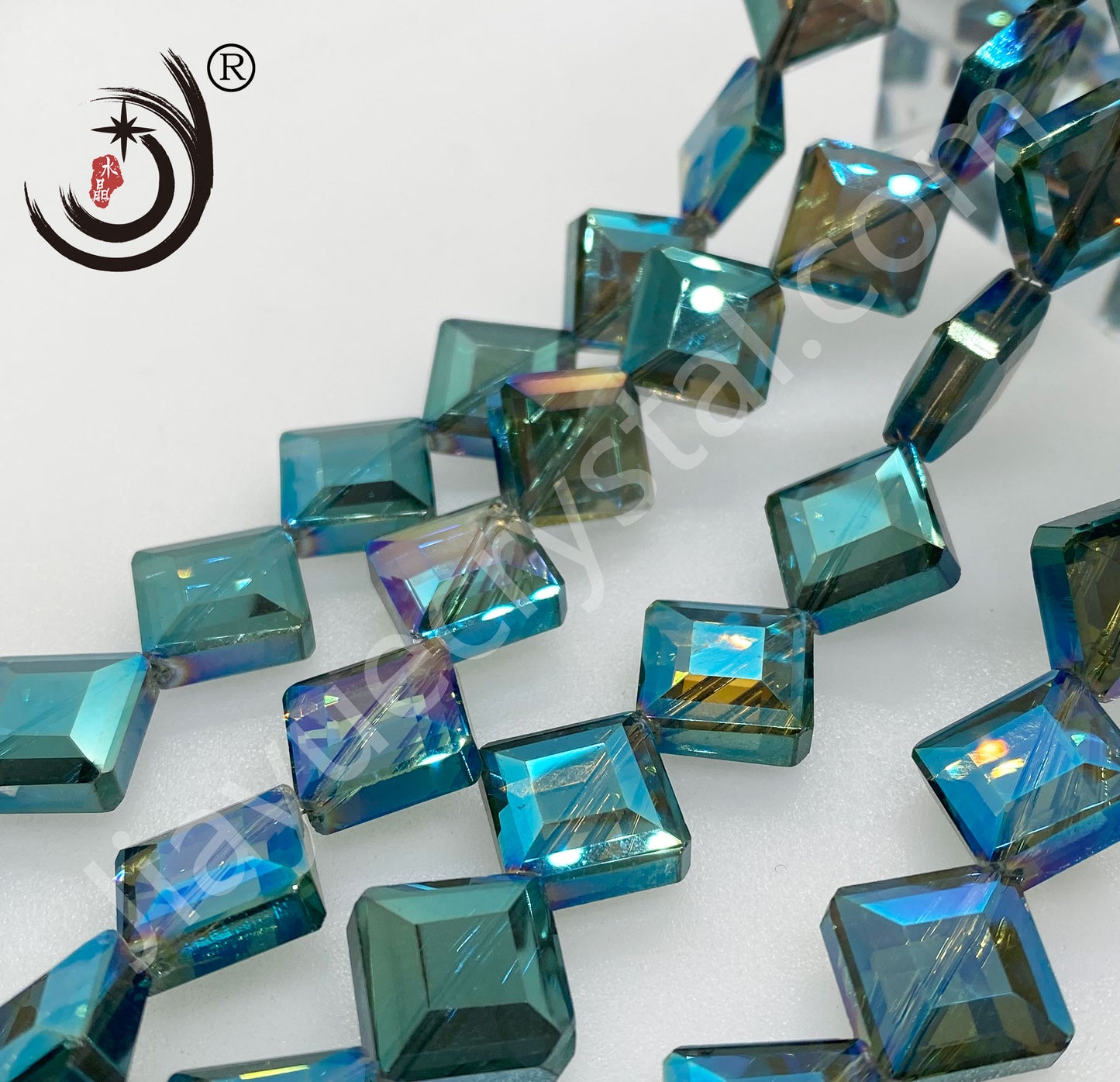 14MM Diagonal Square Flat Beads Glass Crystal Beads Wholesale For DIY Jewelry (10038)