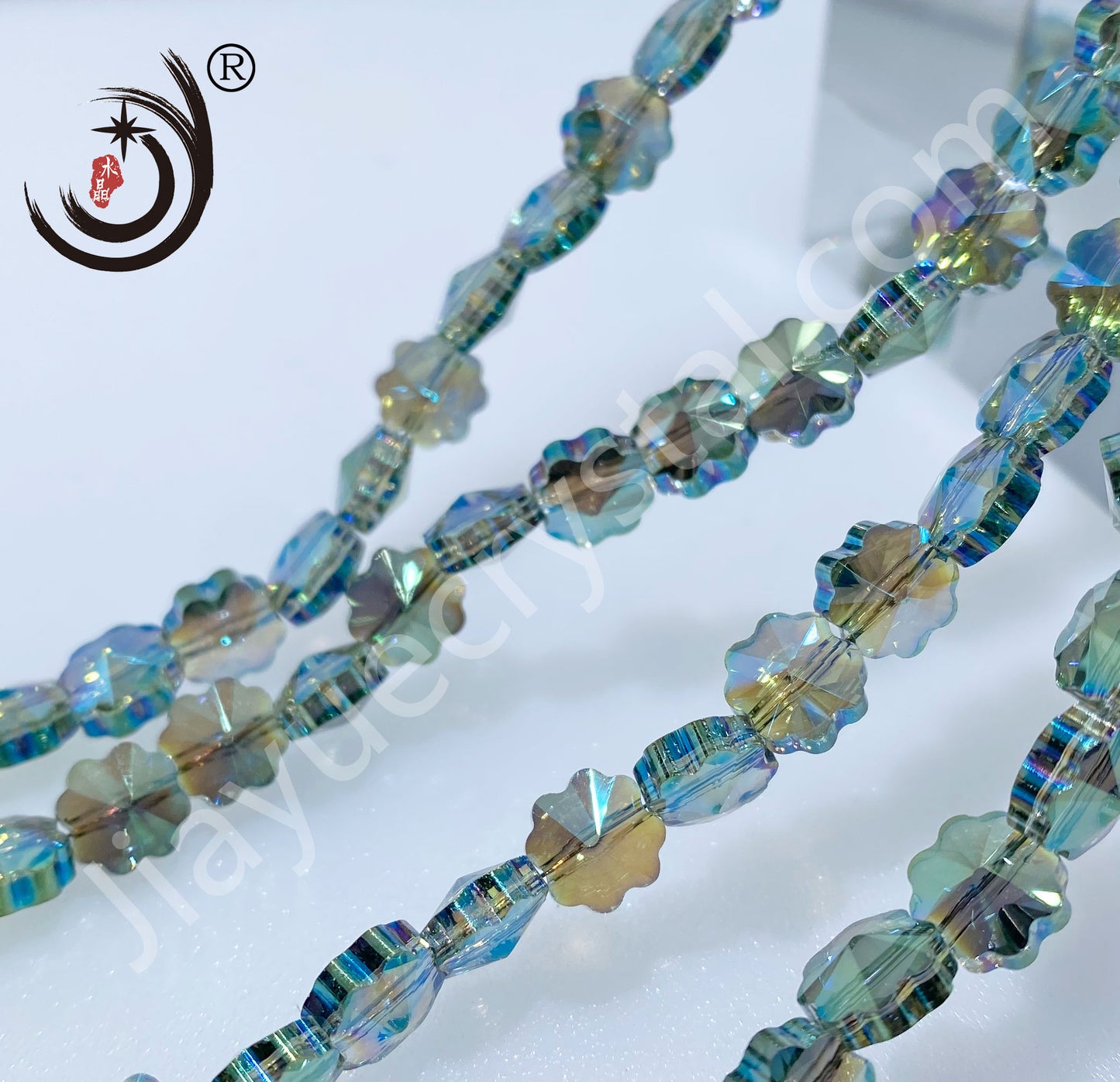 8MM Plum Blossom Crystal Glass Beads Whole Sale For Jewelry (15300)